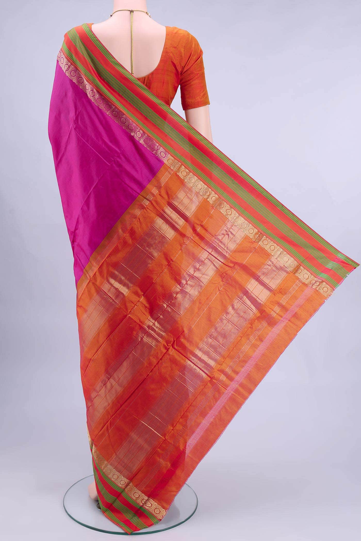 Rani Pink Bangalore Silk - kadyal Saree
