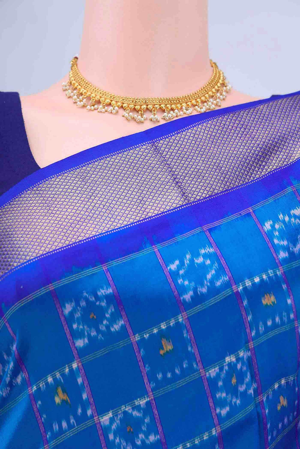 Blue Pochampally Silk Saree