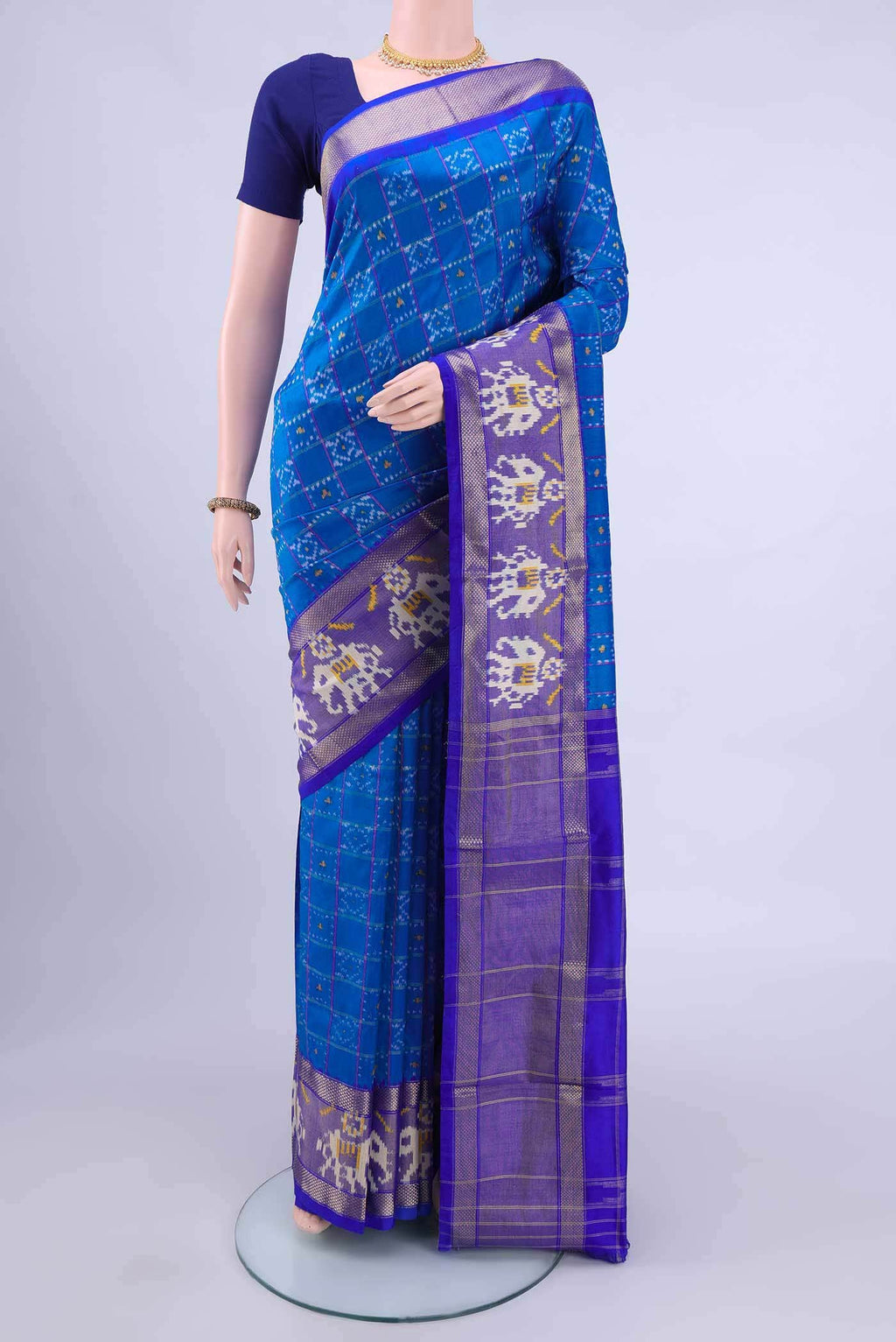 Blue Pochampally Silk Saree