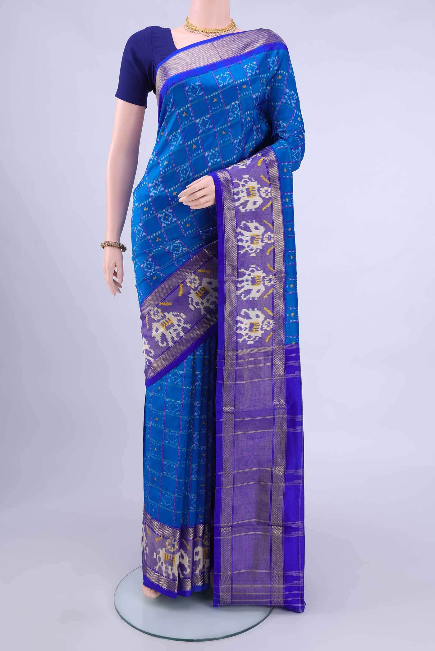 Blue Pochampally Silk Saree