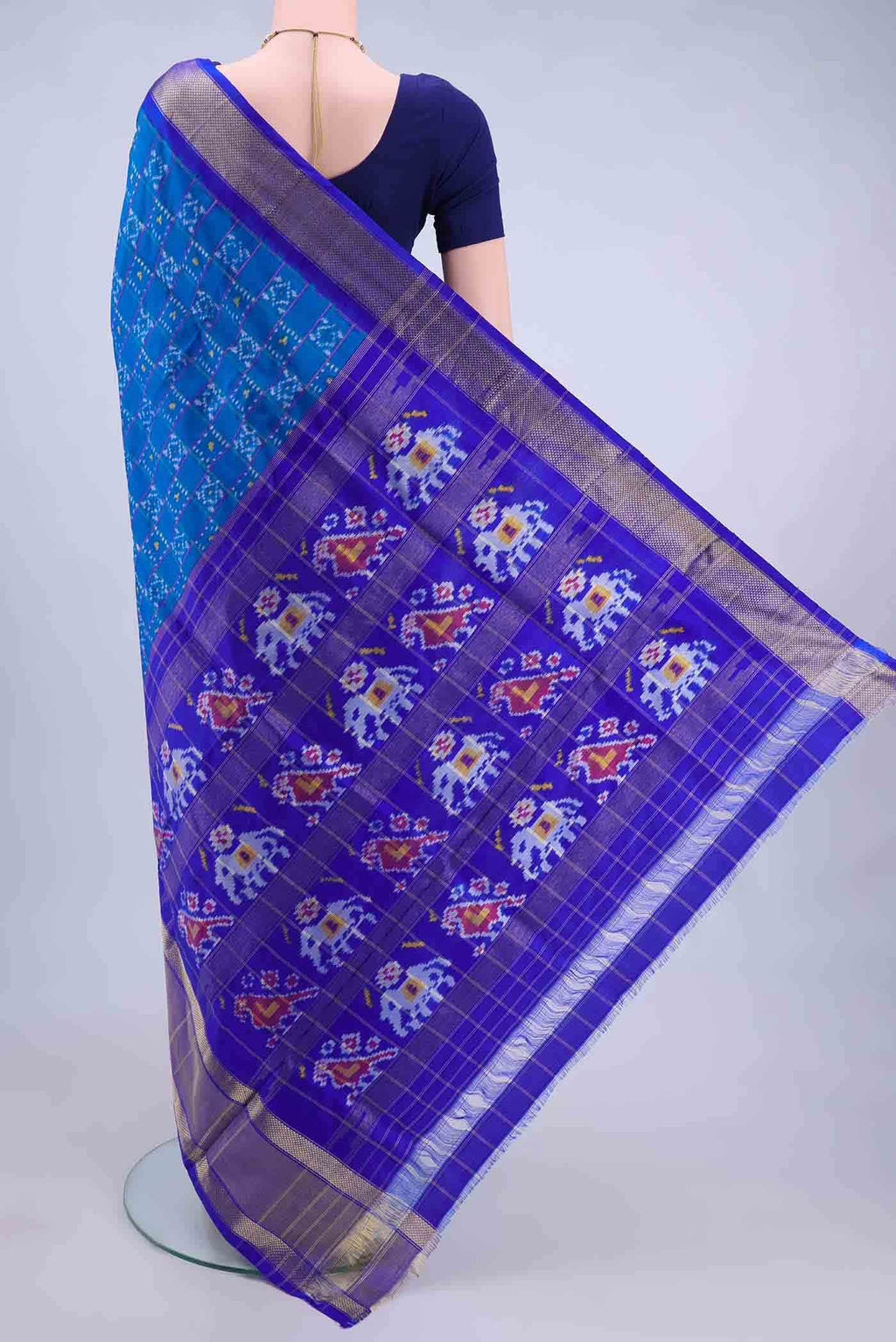 Blue Pochampally Silk Saree