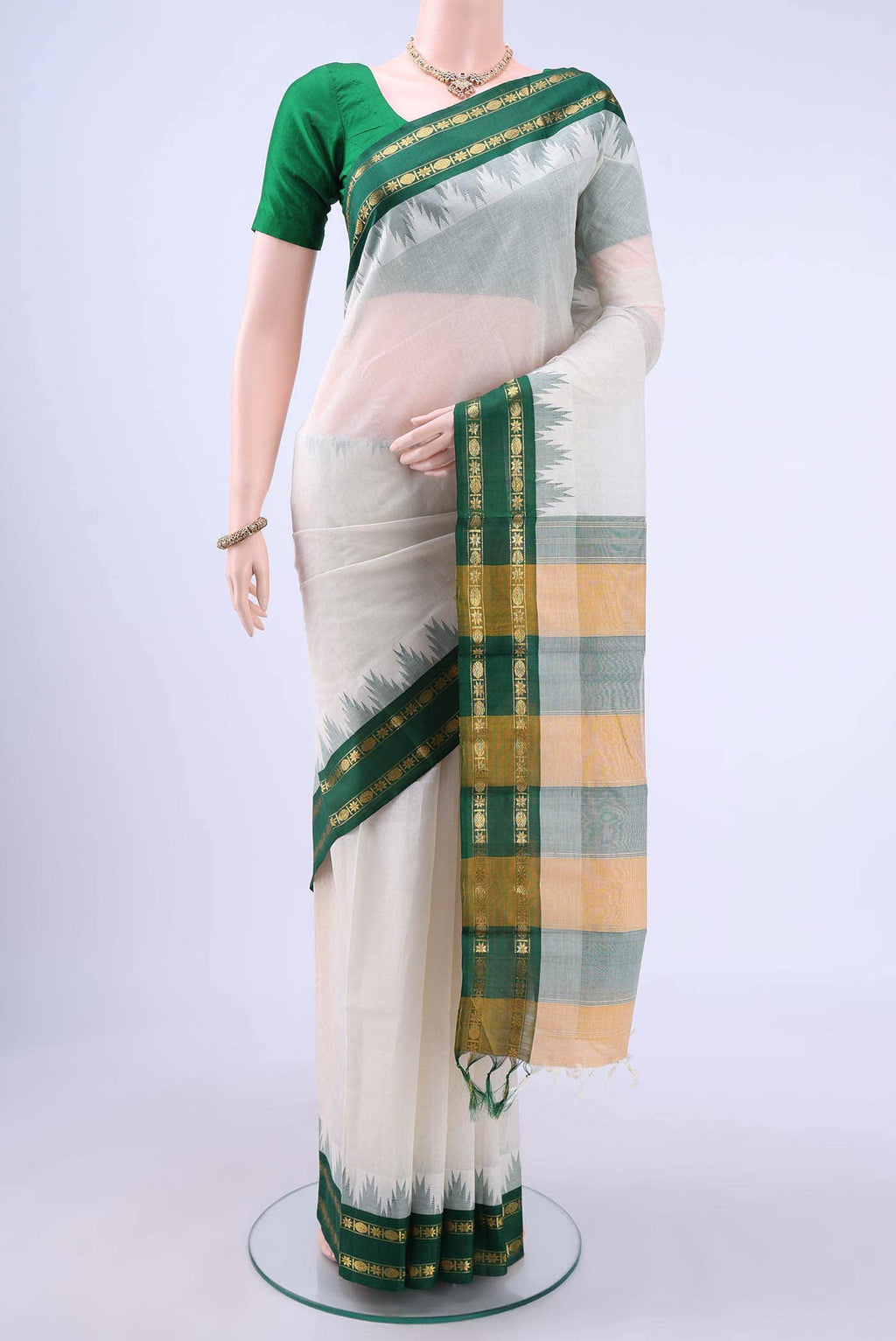 Off White Kanchi Cotton Saree