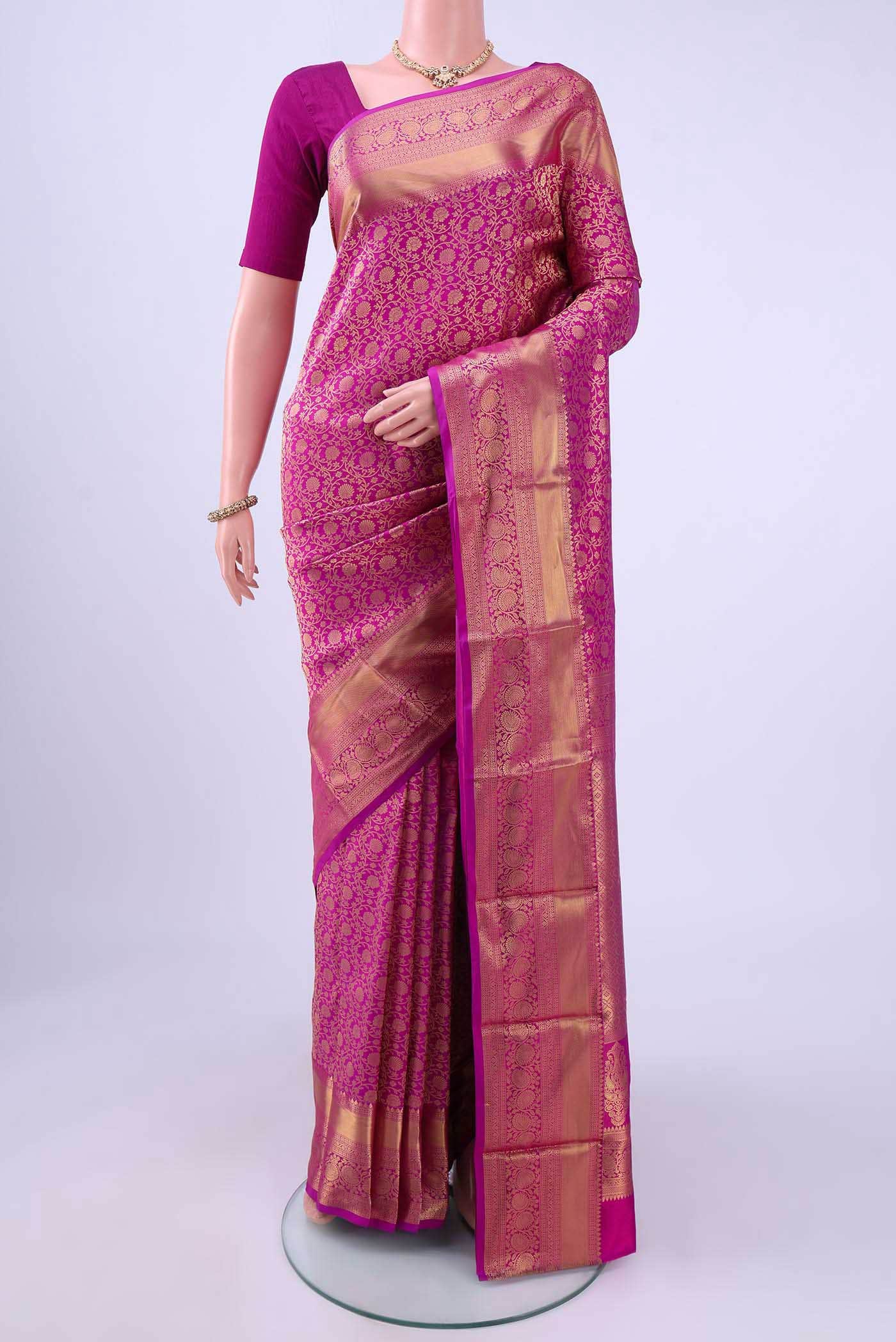 Magenta Bangalore Silk Saree