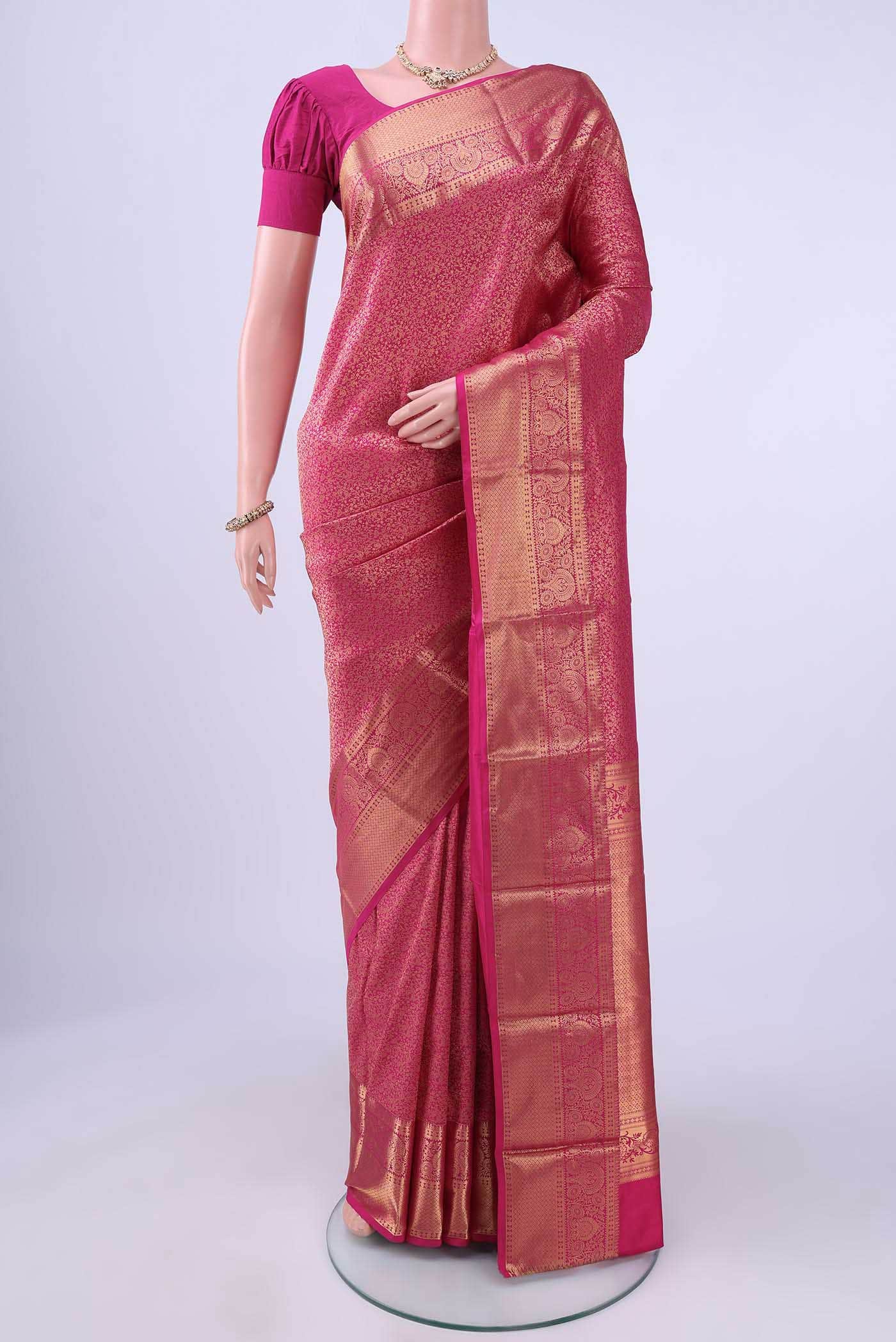 Rani Pink Bangalore Silk Saree