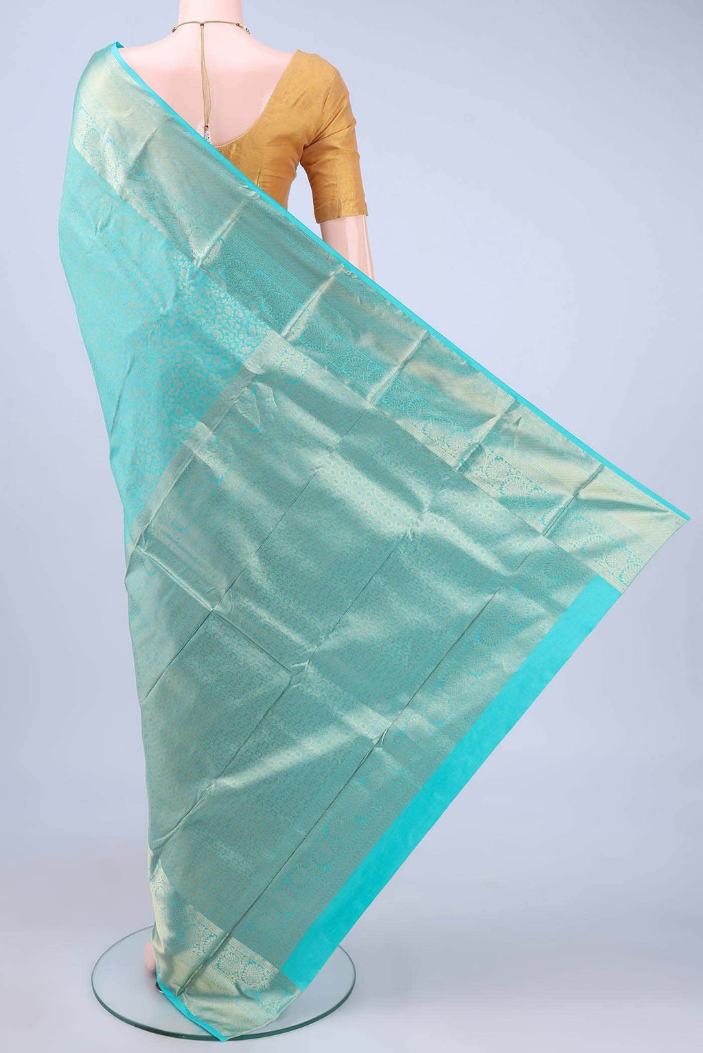 Sky Blue Bangalore Silk Saree