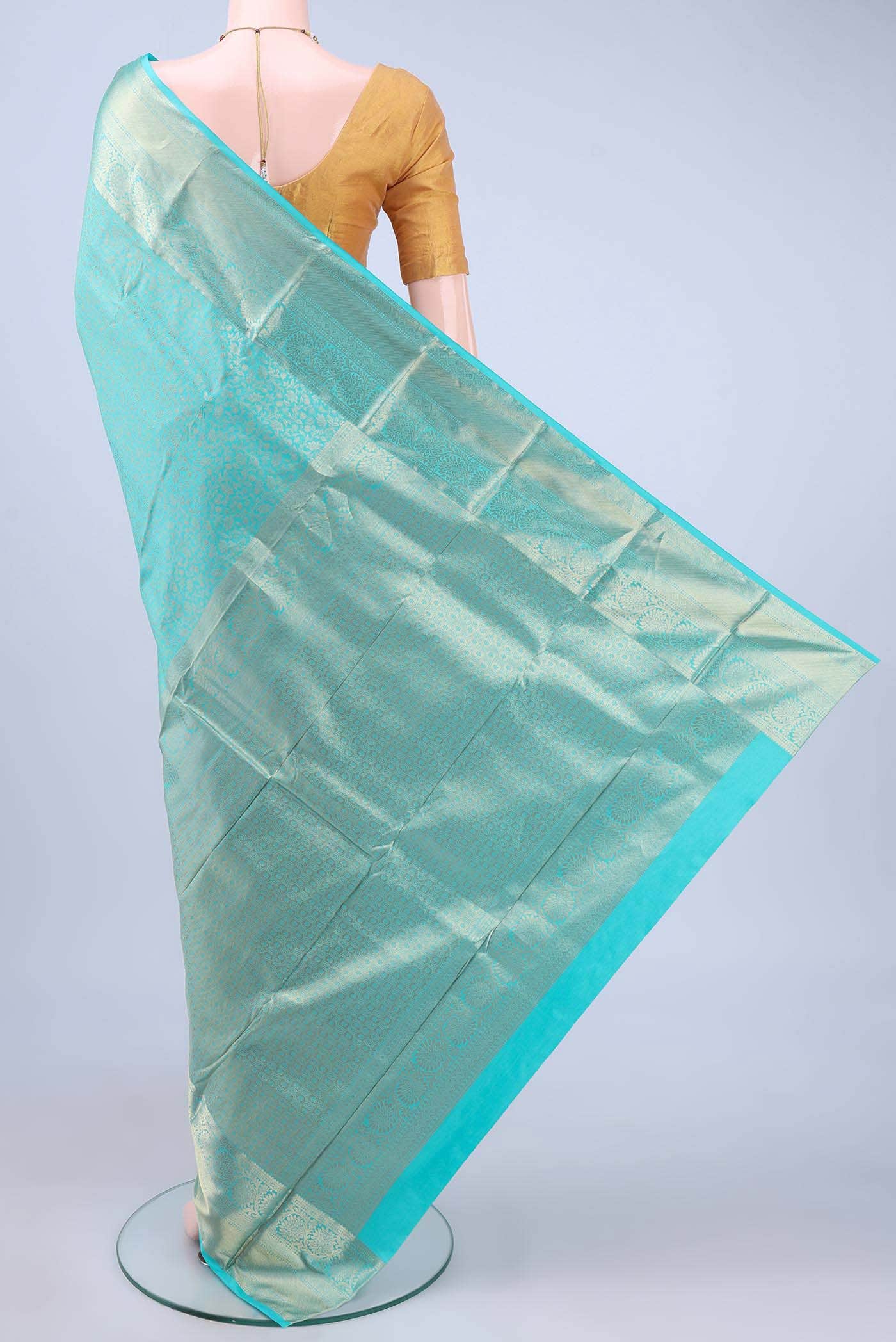 Sky Blue Bangalore Silk Saree