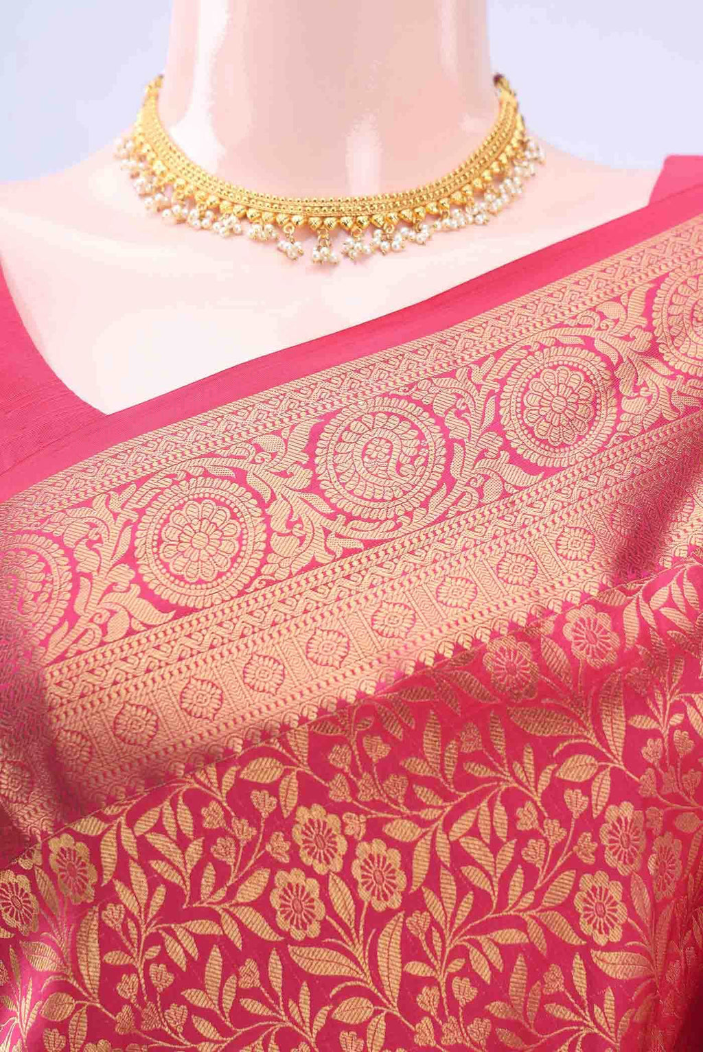 Deep Red Bangalore Silk Saree