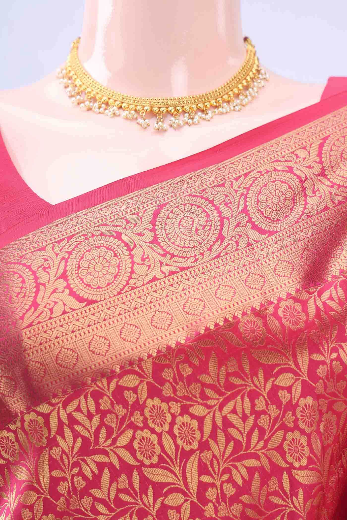Deep Red Bangalore Silk Saree