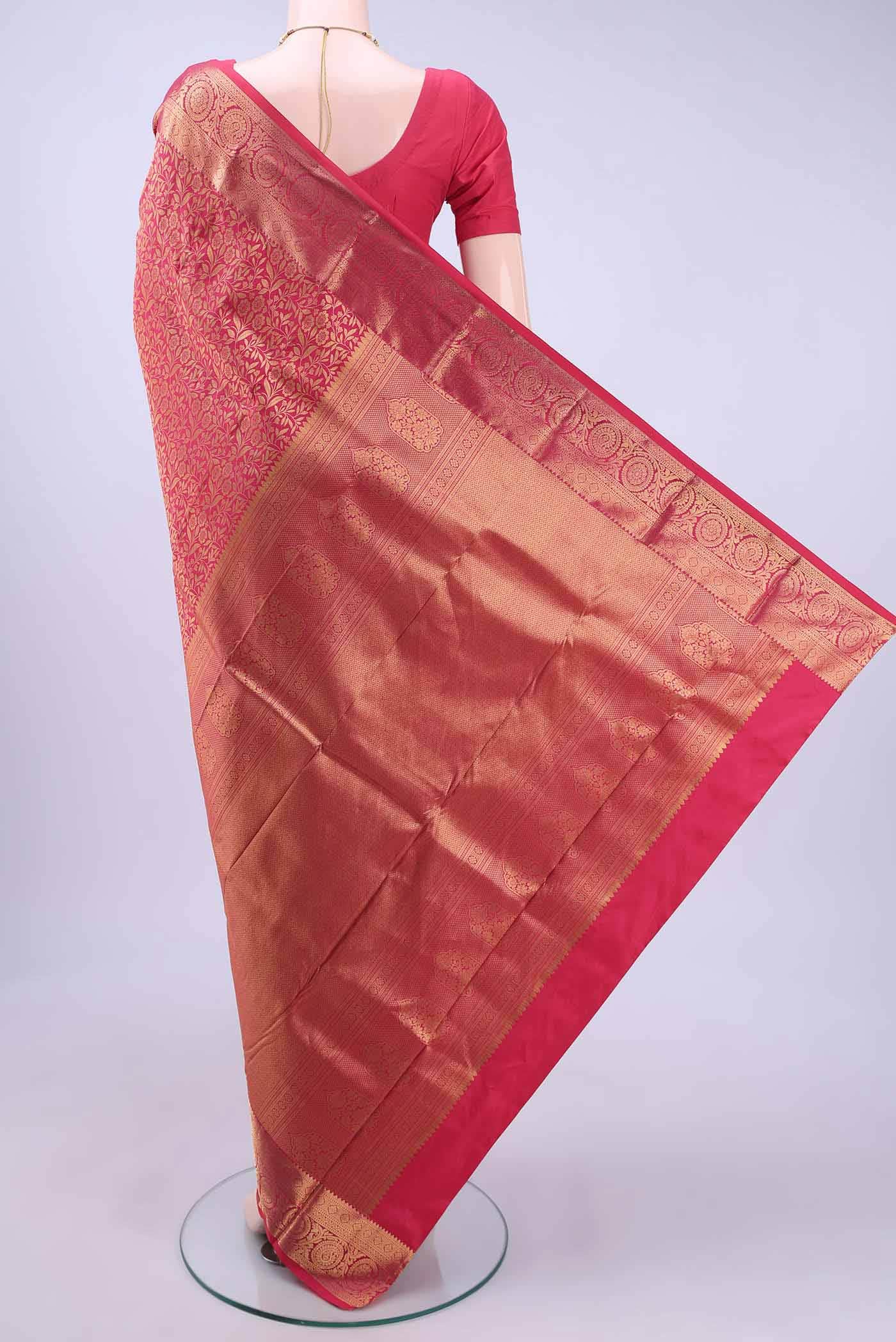 Deep Red Bangalore Silk Saree