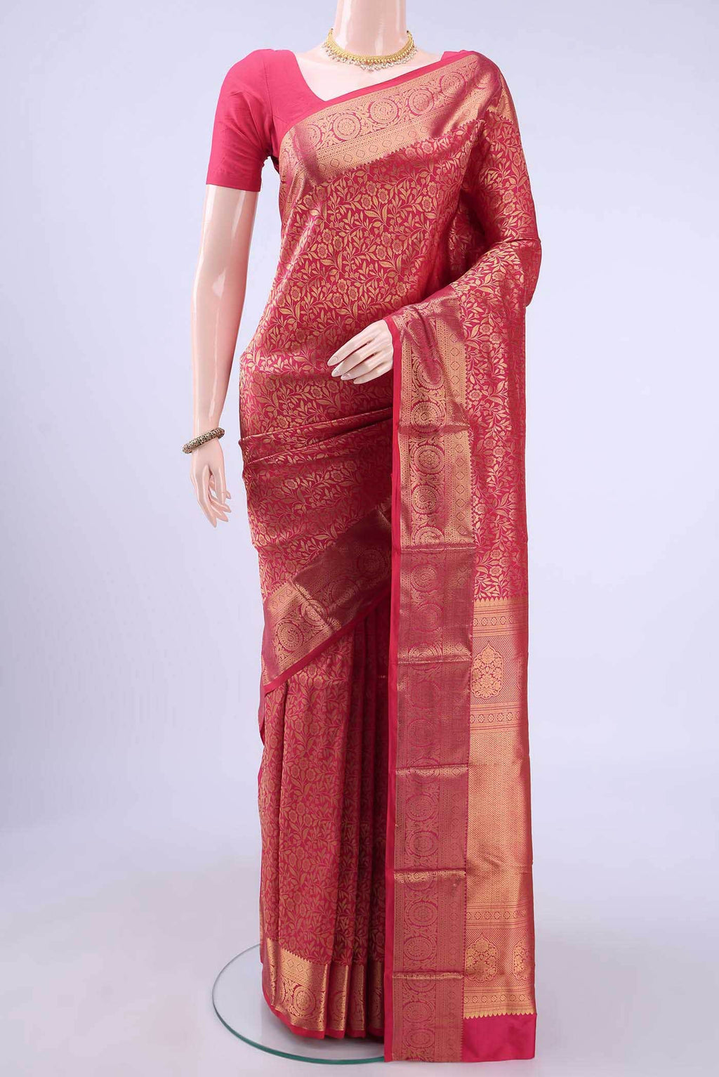 Deep Red Bangalore Silk Saree