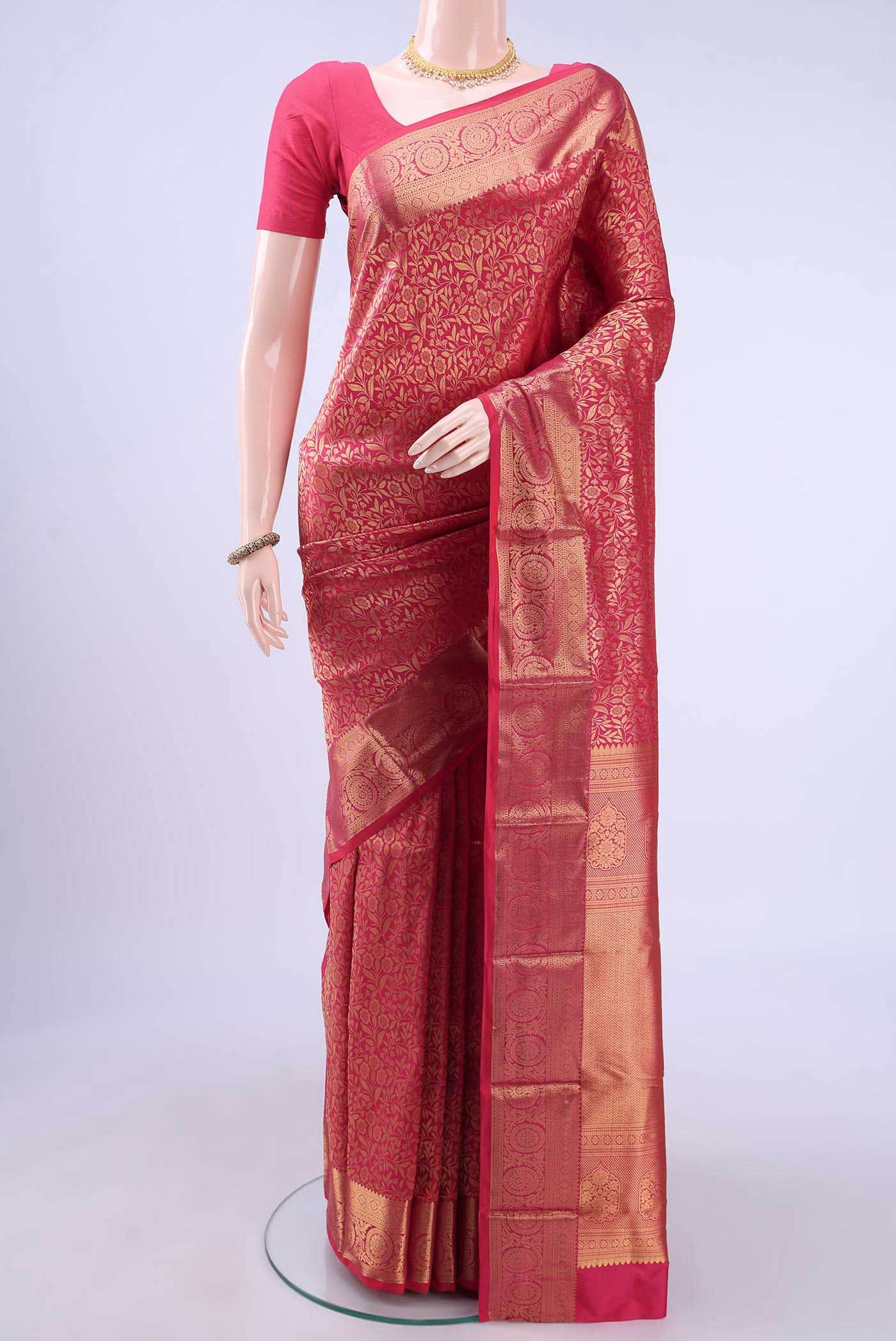 Deep Red Bangalore Silk Saree