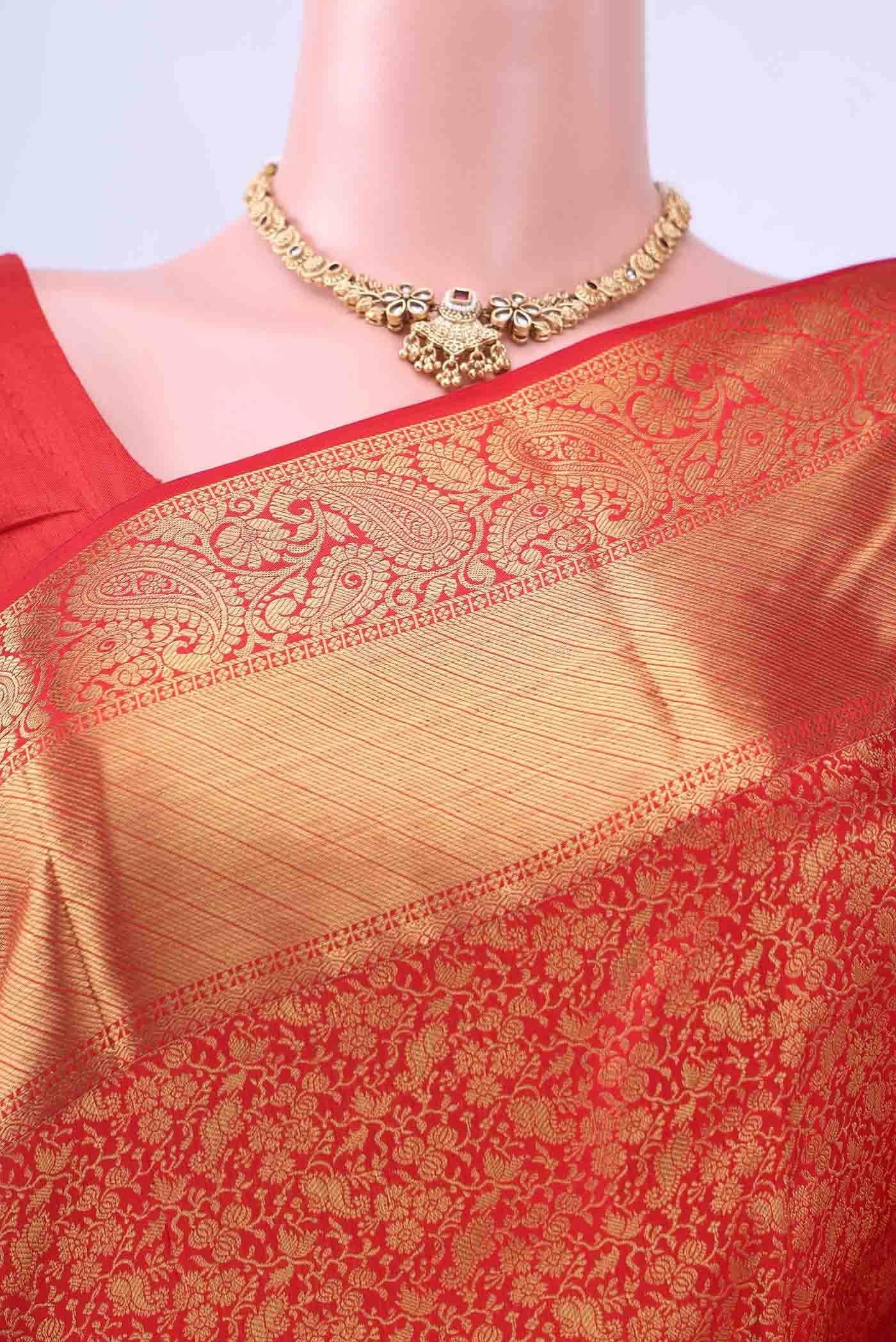Red Bangalore Silk Saree