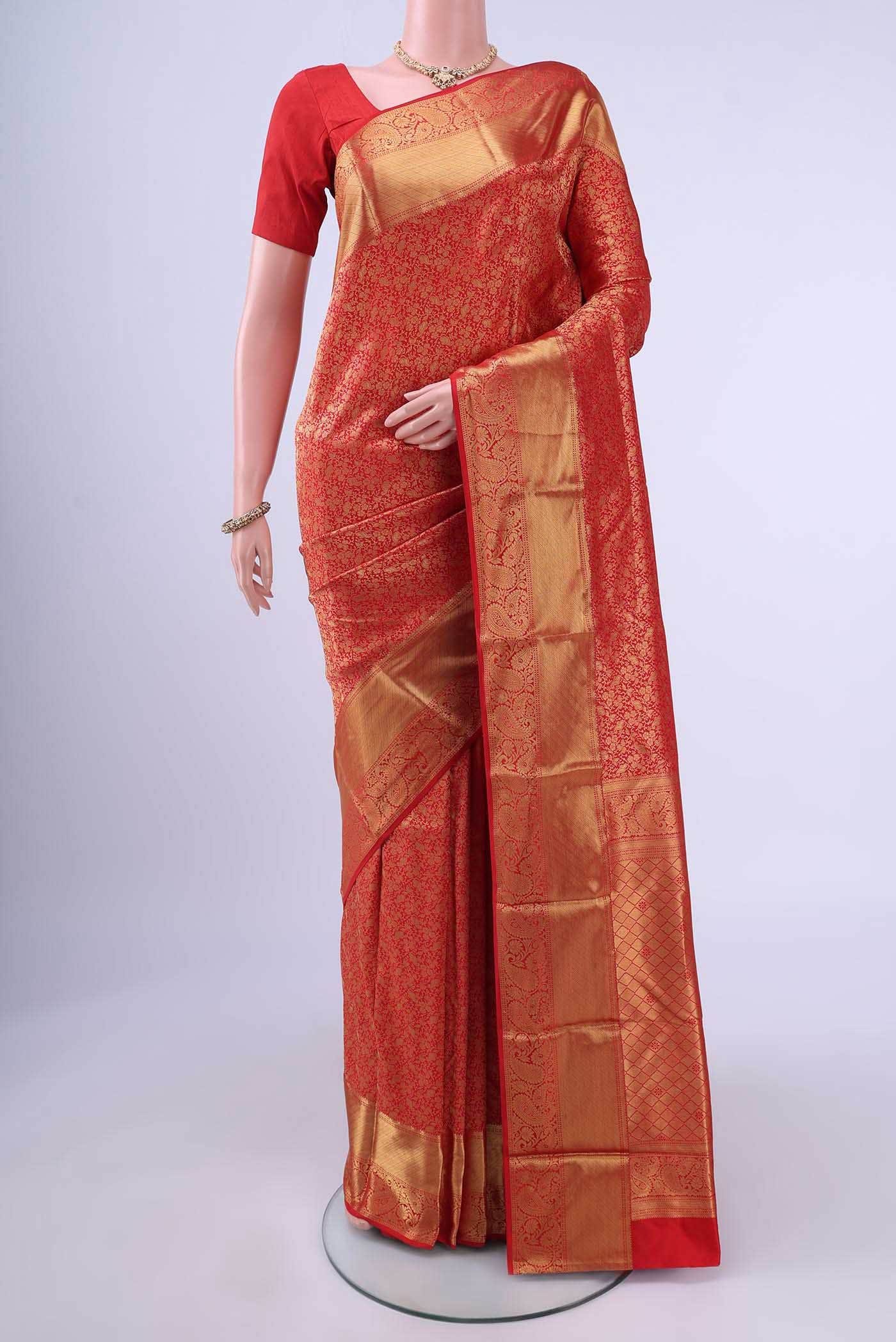 Red Bangalore Silk Saree