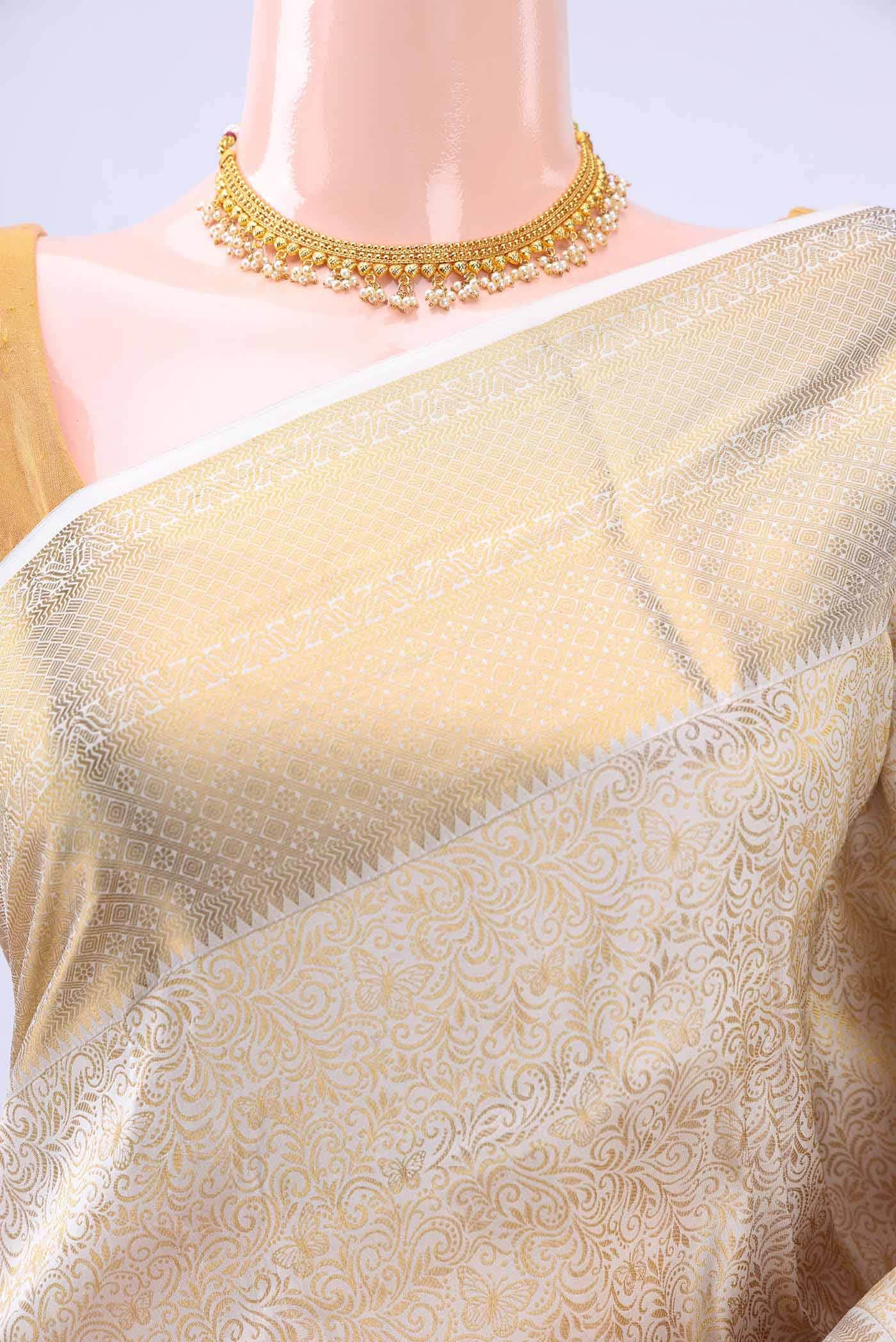 Off White Bangalore Silk Saree
