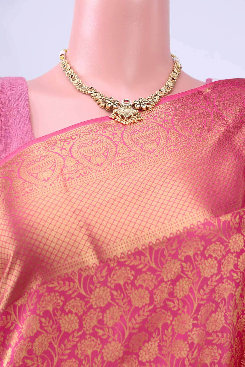 Rose Gold Bangalore Silk Saree