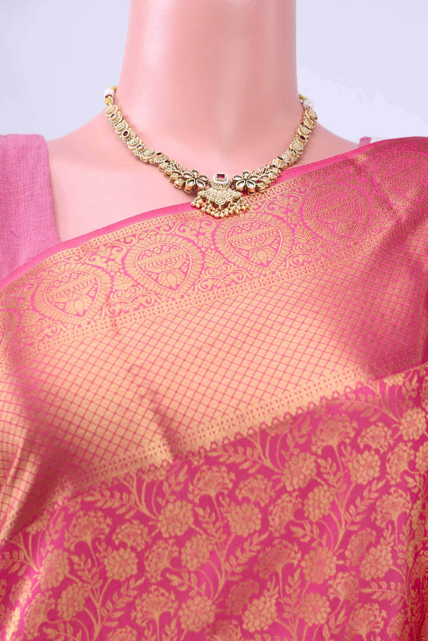 Rose Gold Bangalore Silk Saree