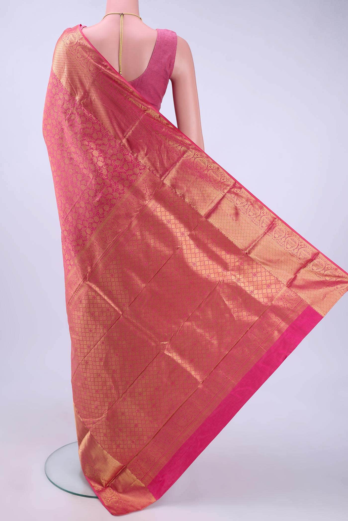 Rose Gold Bangalore Silk Saree