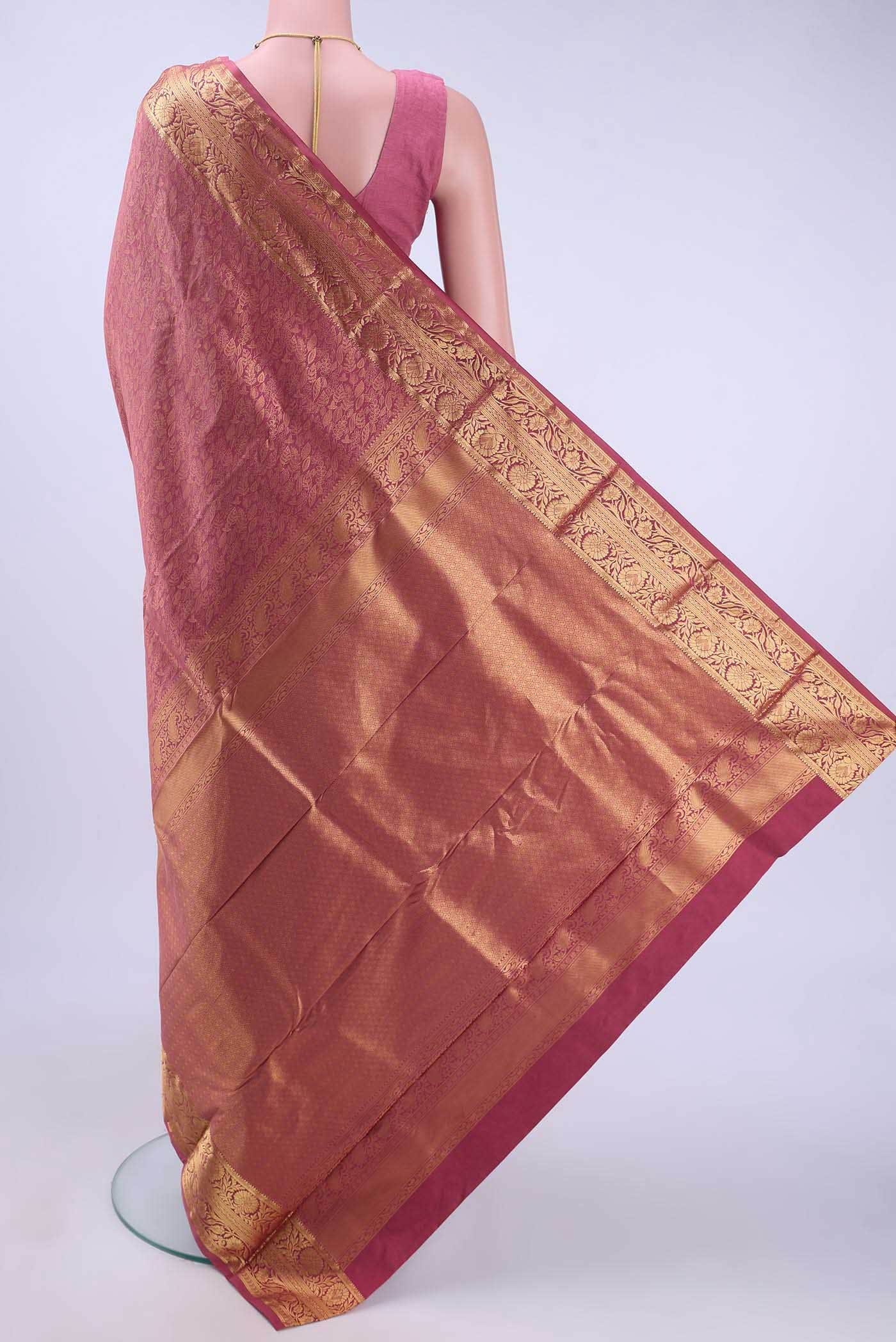 Rose pink Bangalore Silk Saree