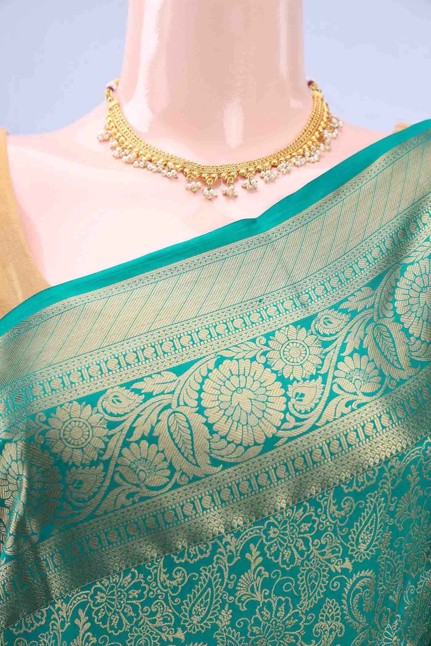 Sea Green Bangalore Silk Saree