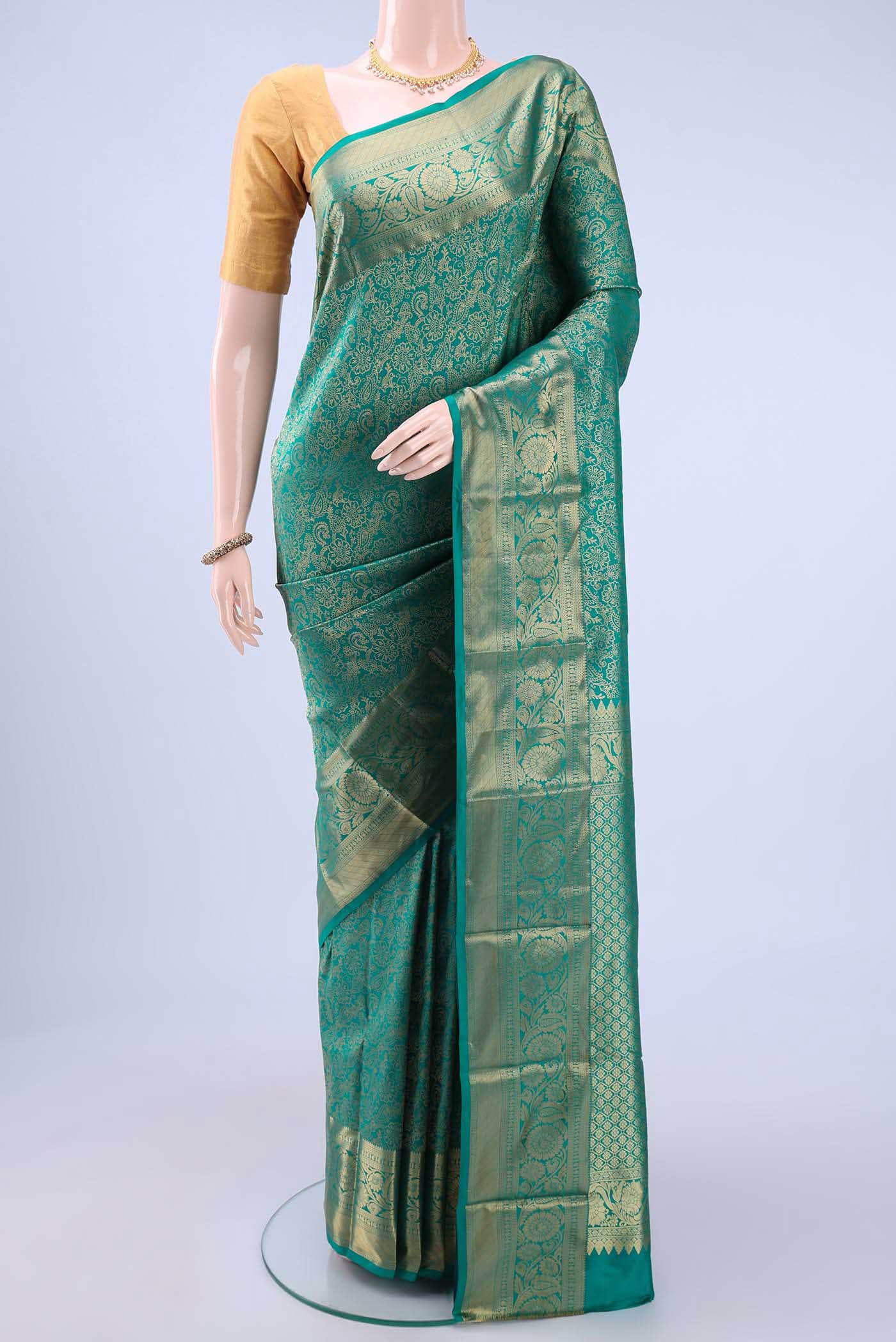 Sea Green Bangalore Silk Saree