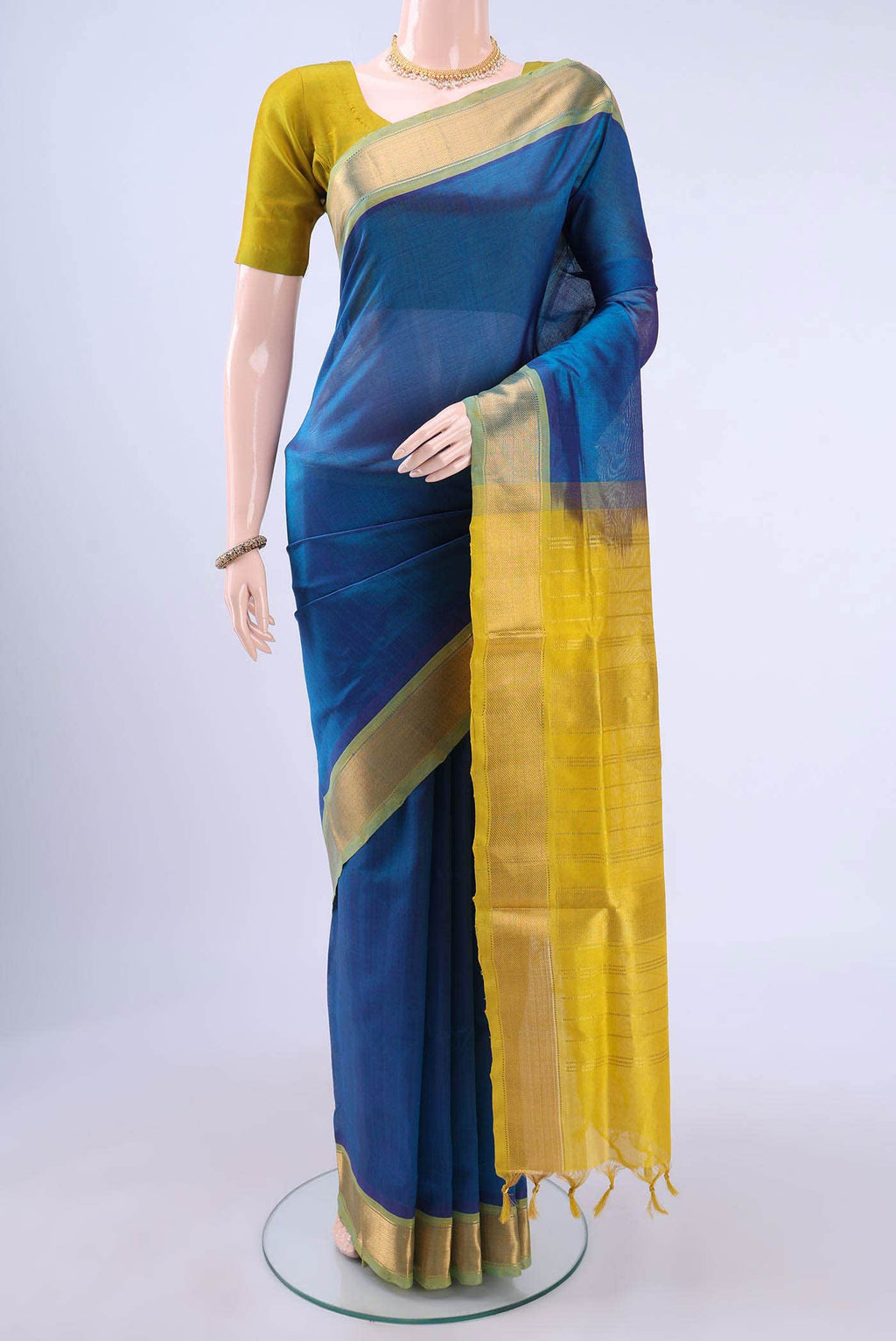 Blue Silk Cotton Saree