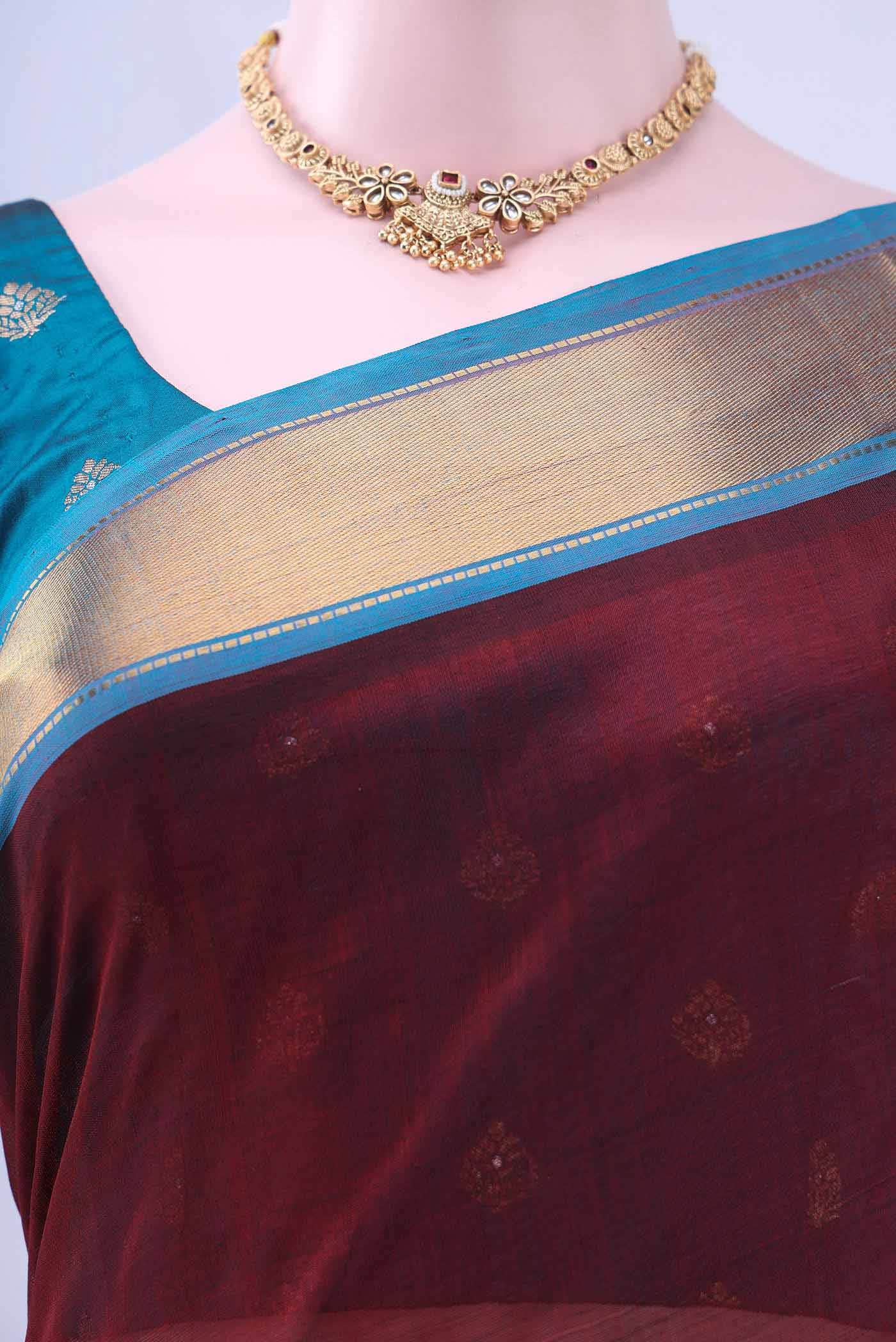 Maroon Silk Cotton Saree