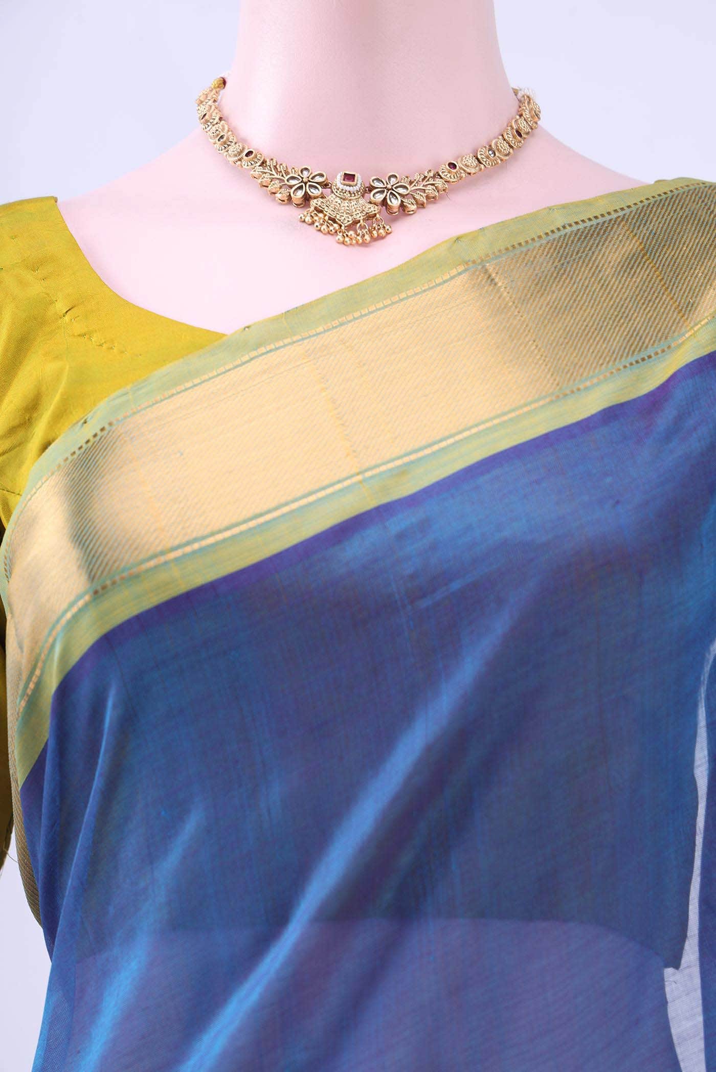 Blue Silk Cotton Saree