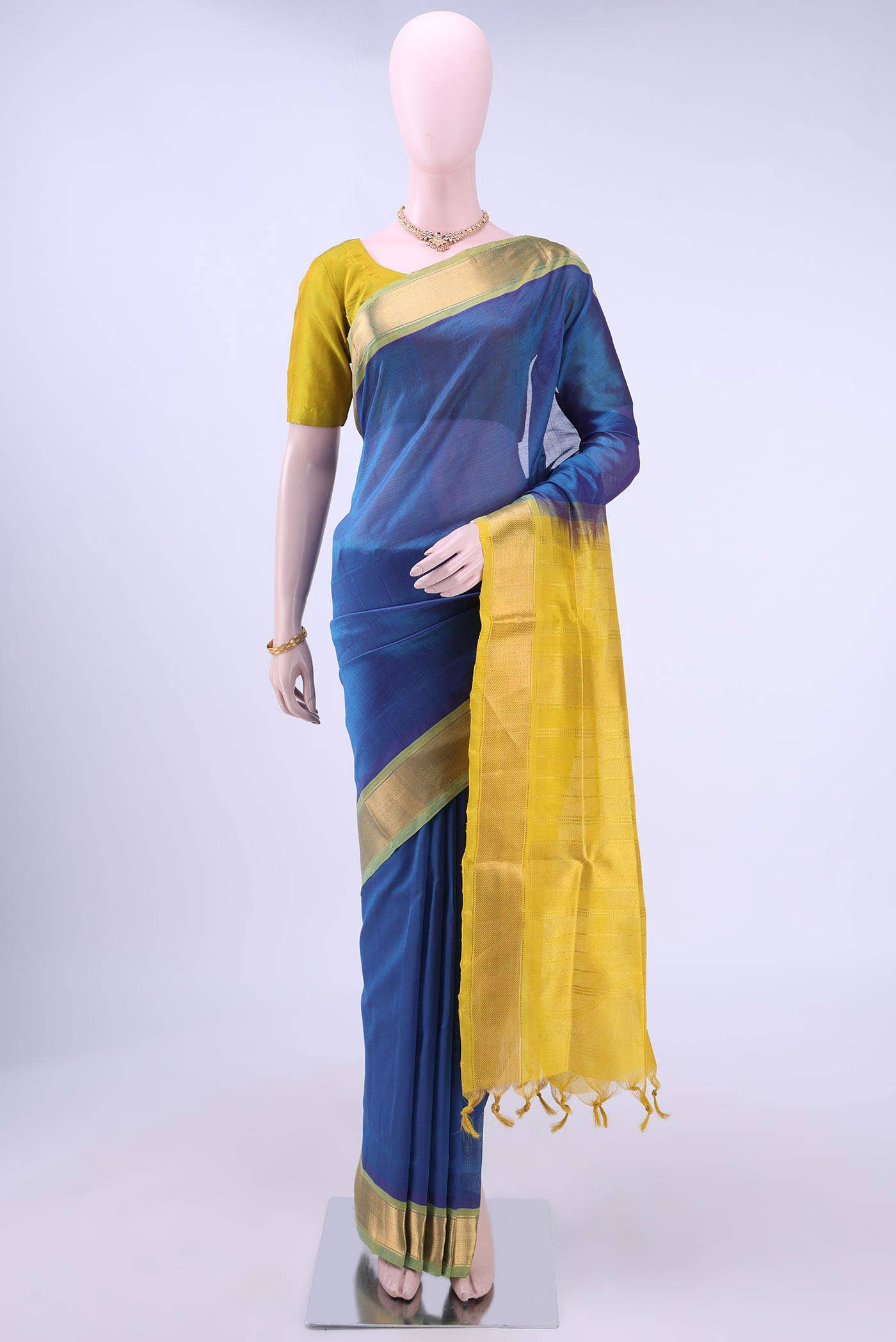 Blue Silk Cotton Saree