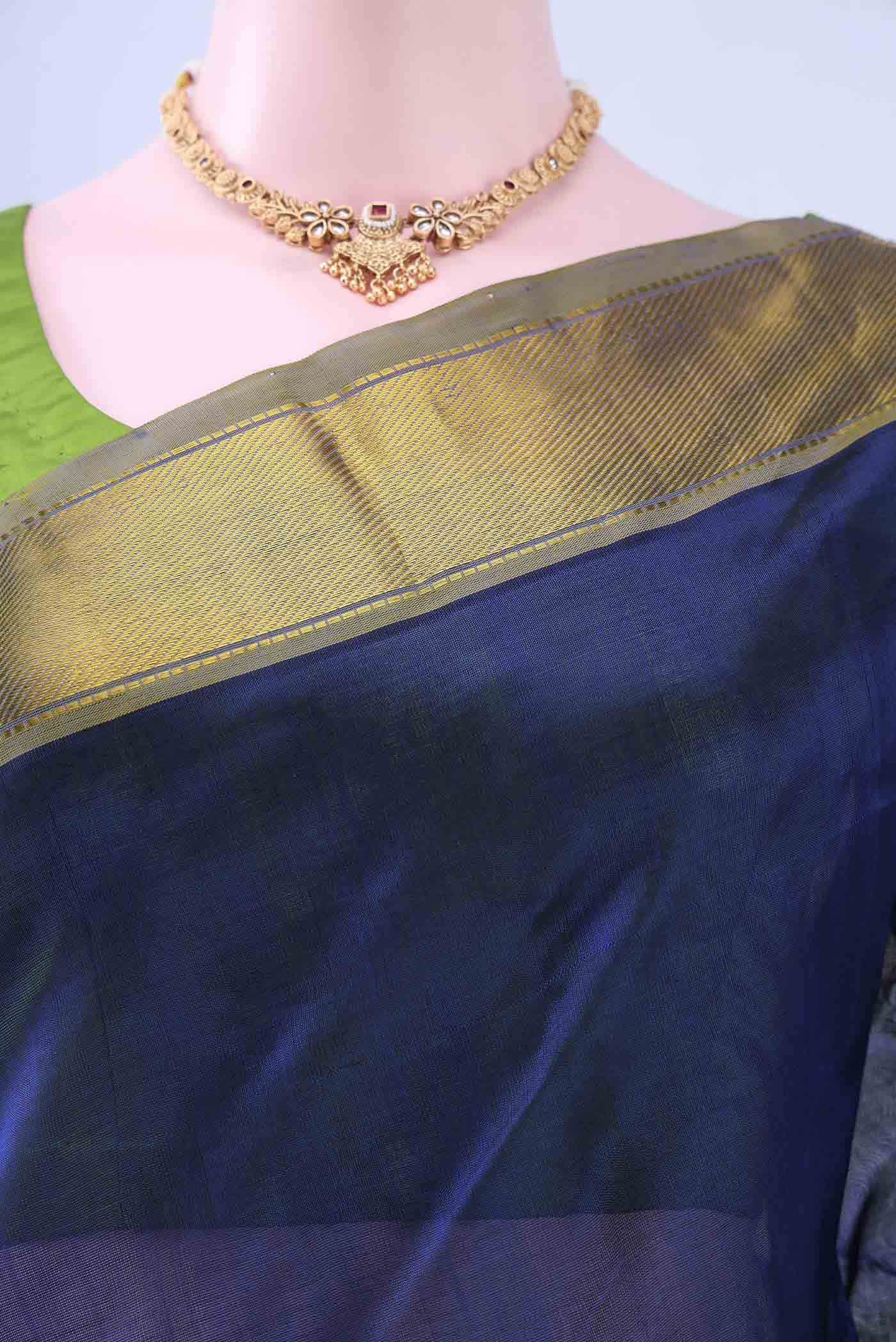 Dark Blue Silk Cotton Saree