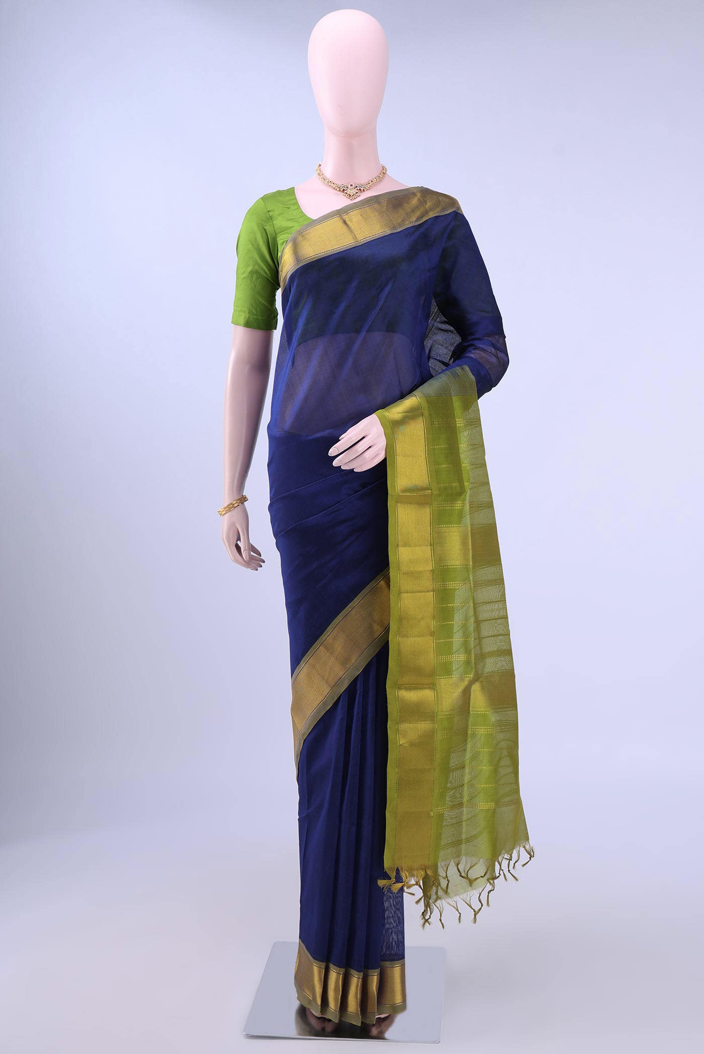 Dark Blue Silk Cotton Saree