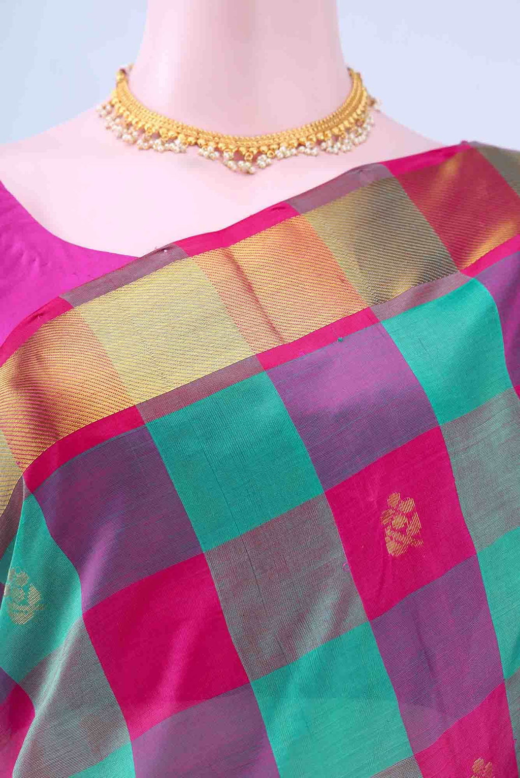 Sea Green Silk Cotton Saree