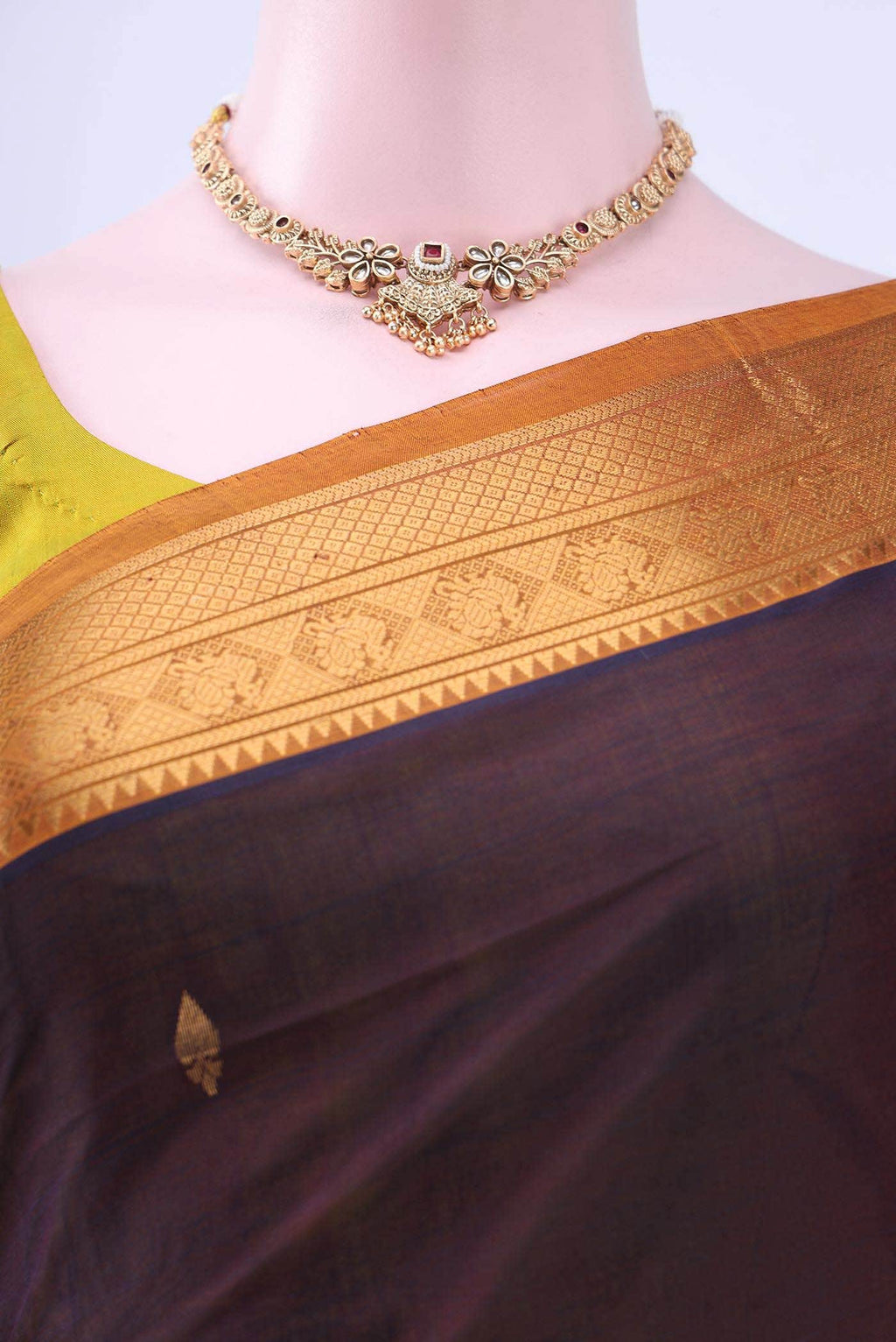 Coffee Brown Silk Cotton Saree