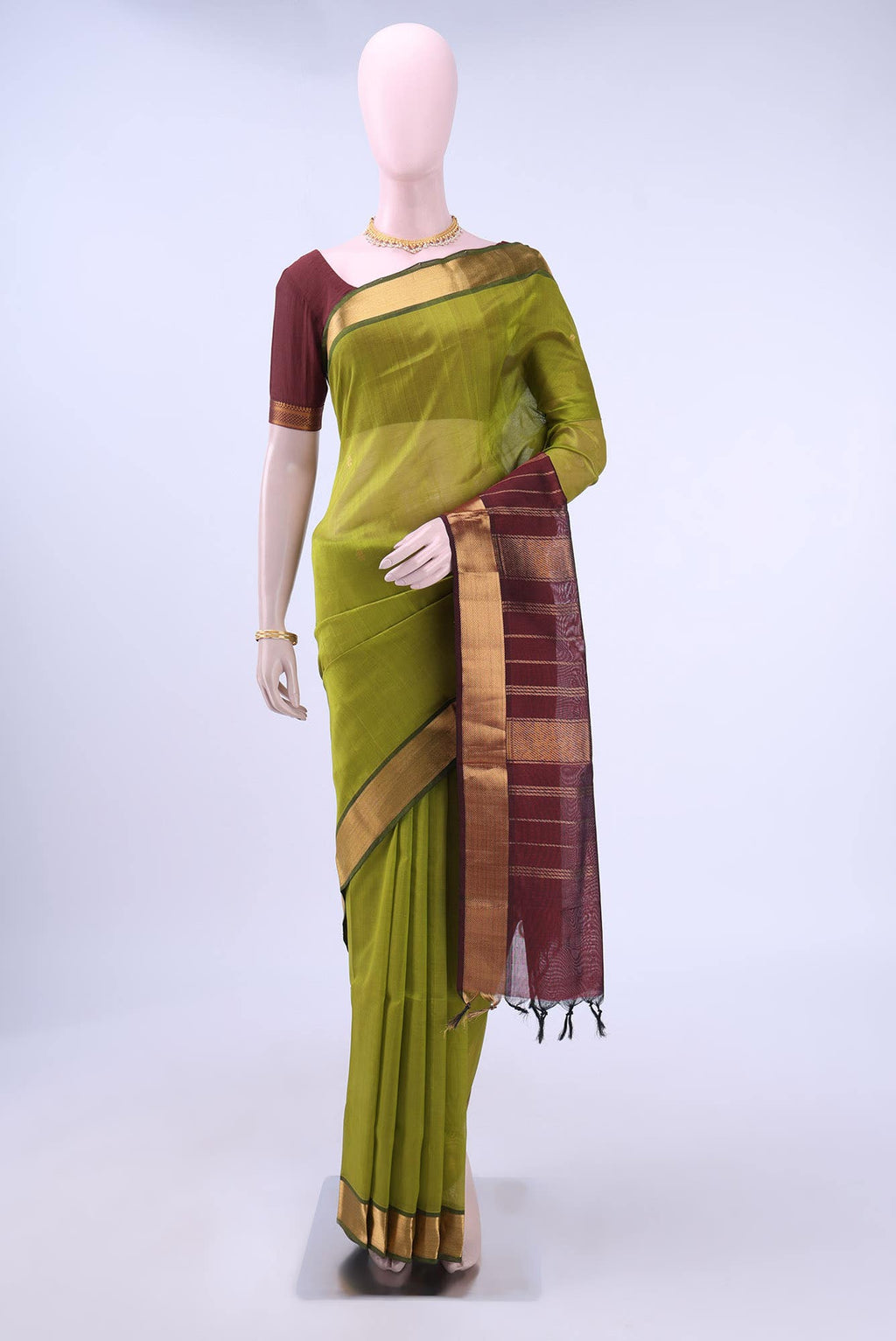 Mehandi Green Silk Cotton Saree