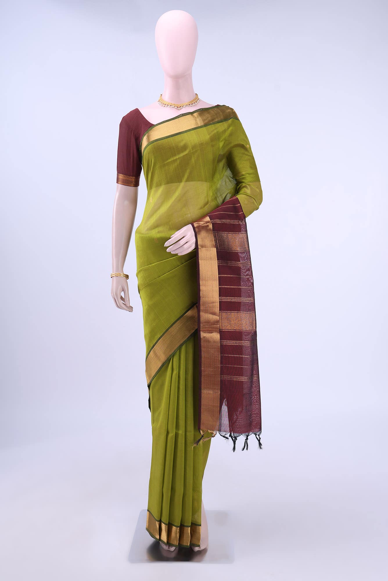 Mehandi Green Silk Cotton Saree