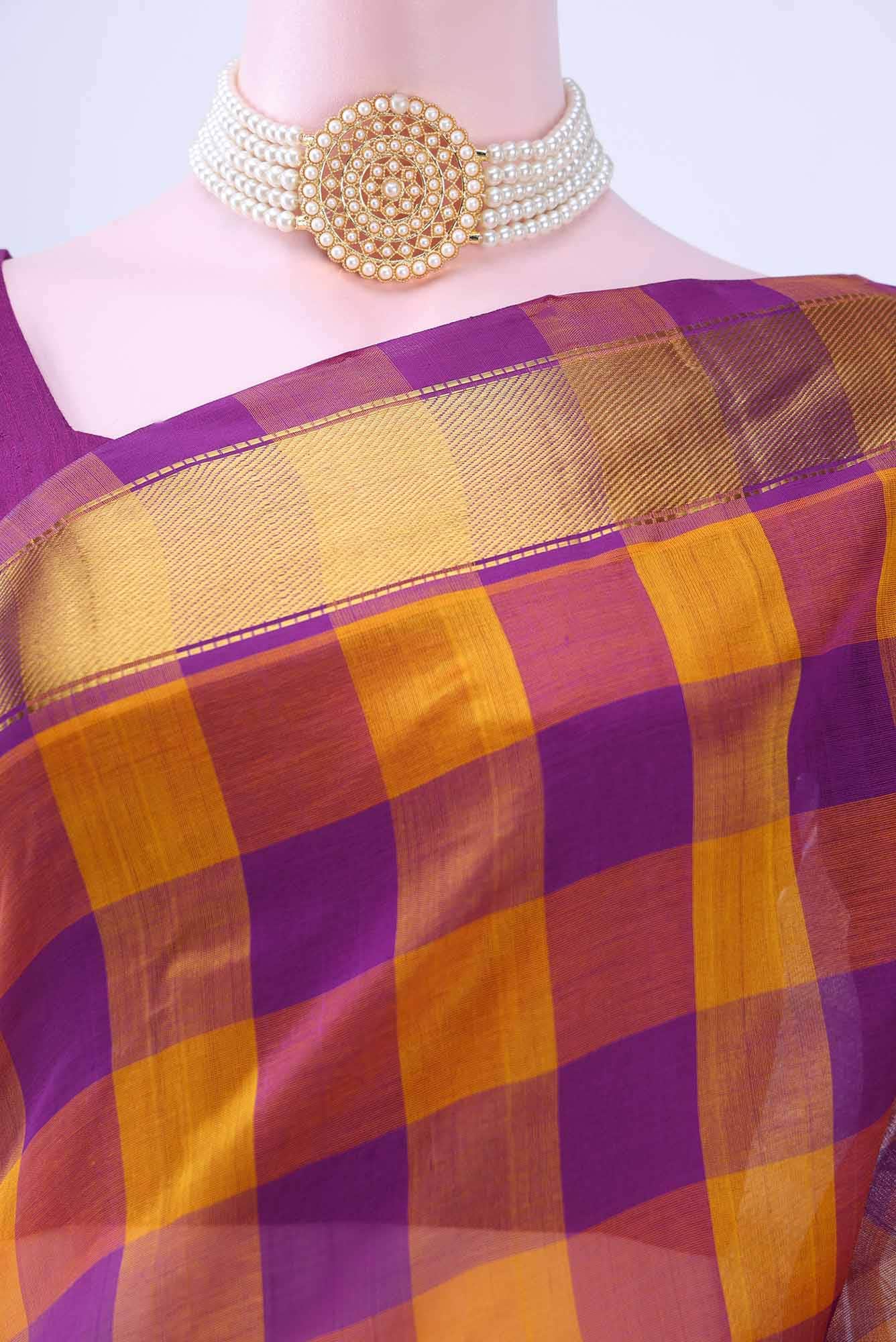 Yellow Silk Cotton Saree