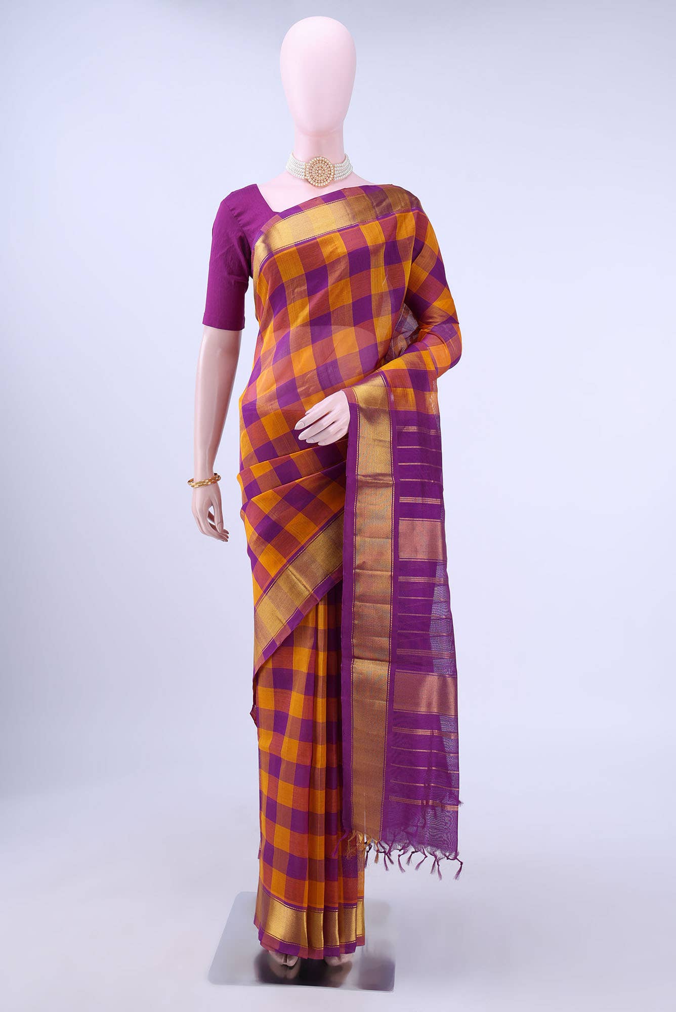 Yellow Silk Cotton Saree