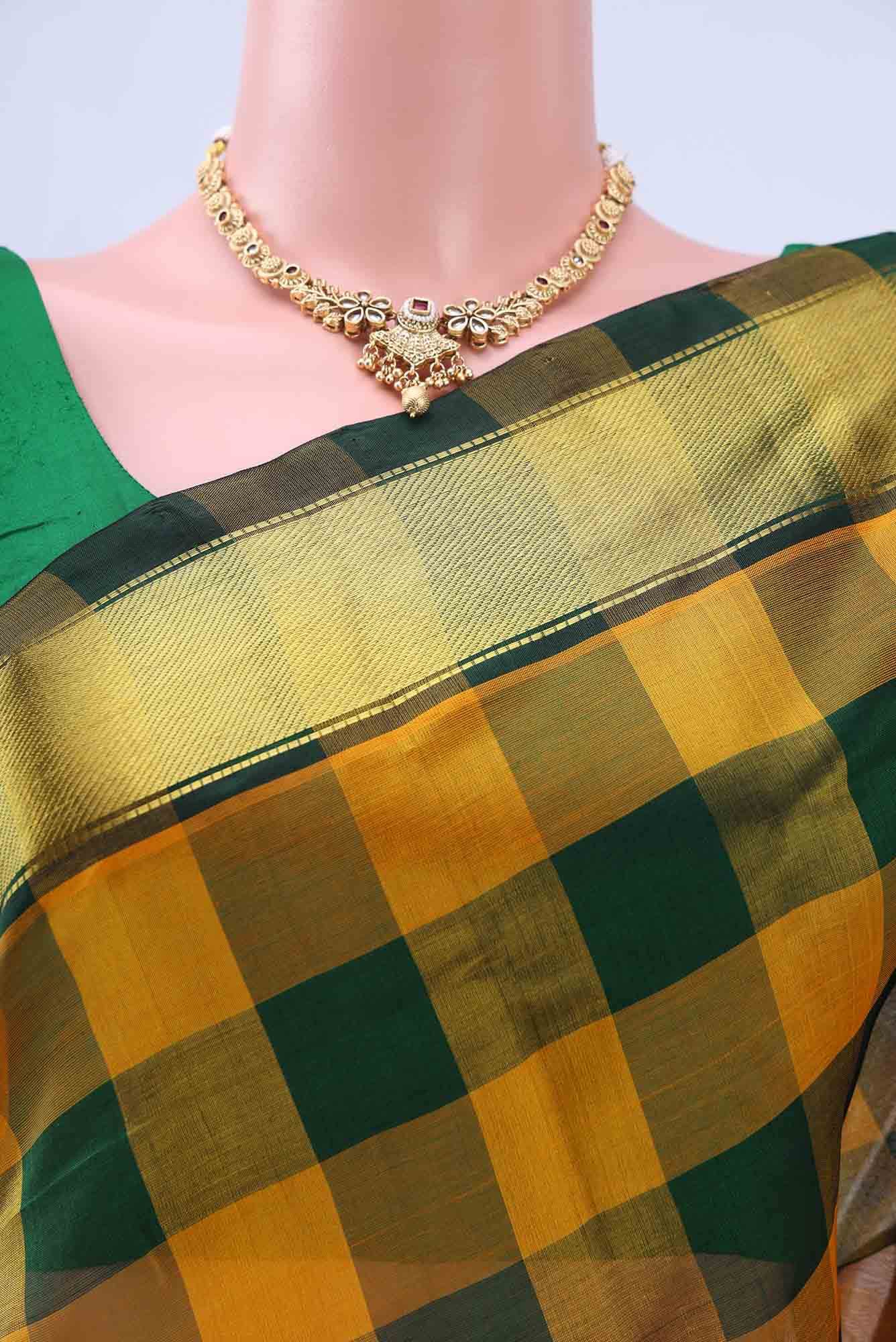 Green Silk Cotton Saree