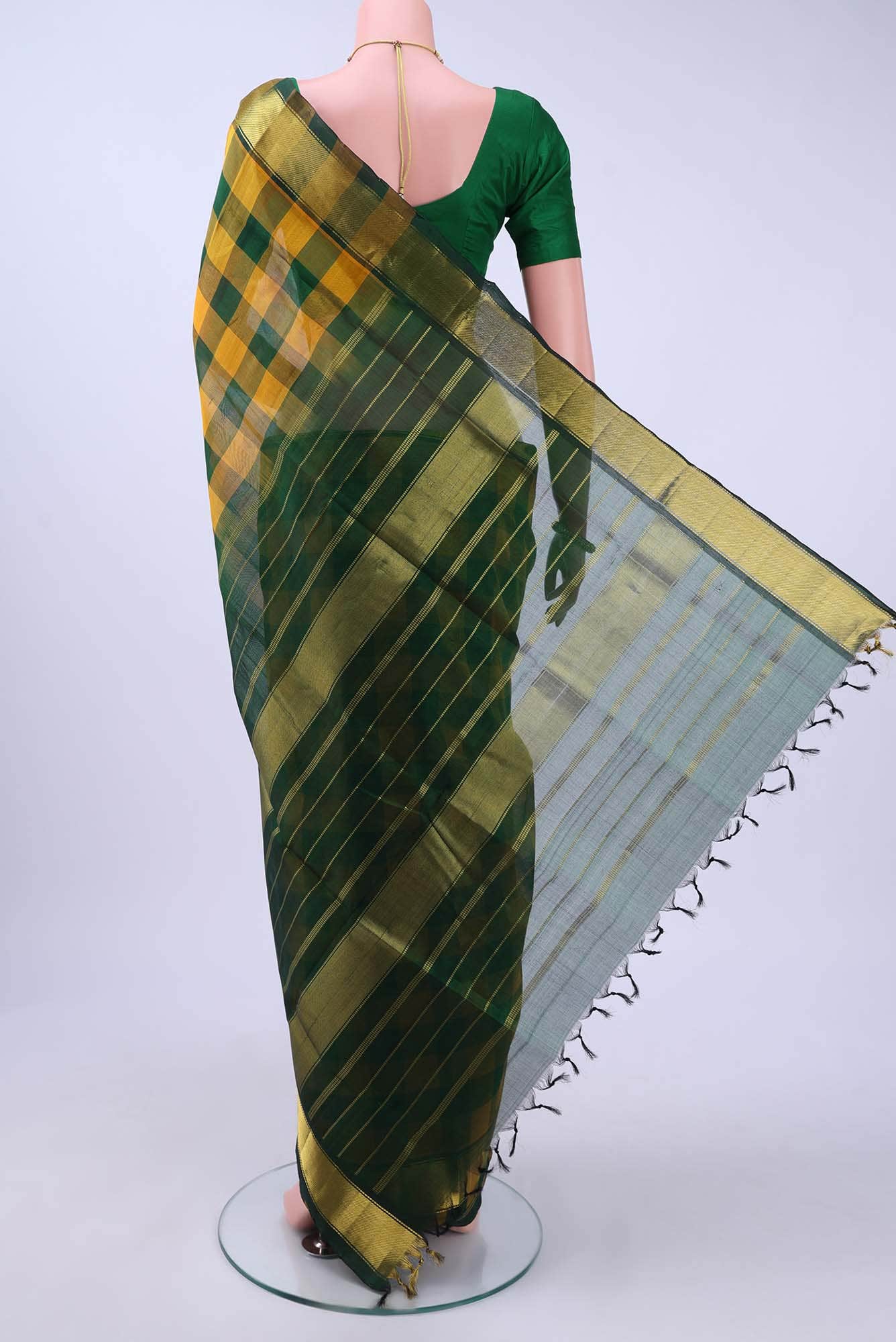 Green Silk Cotton Saree