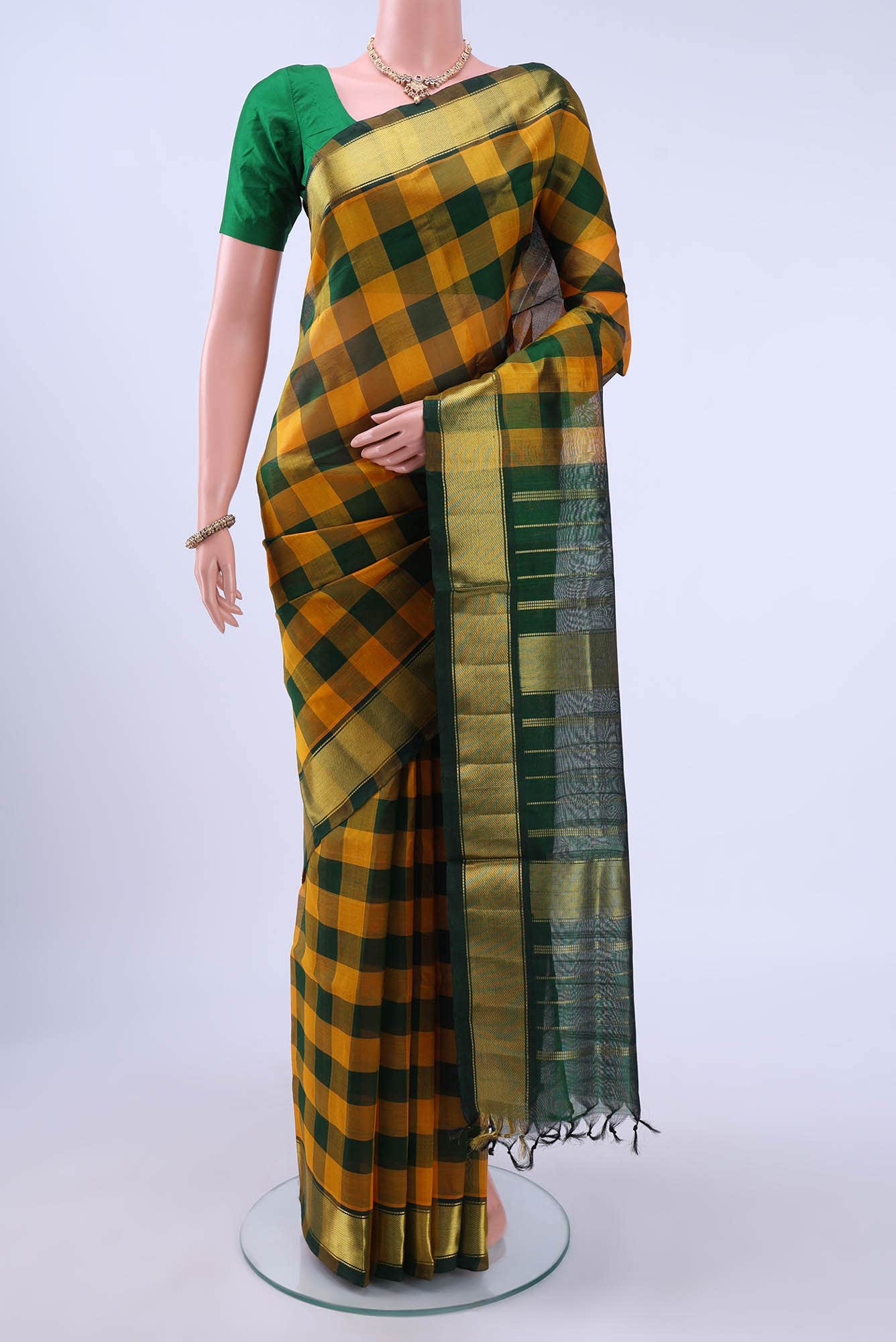 Green Silk Cotton Saree