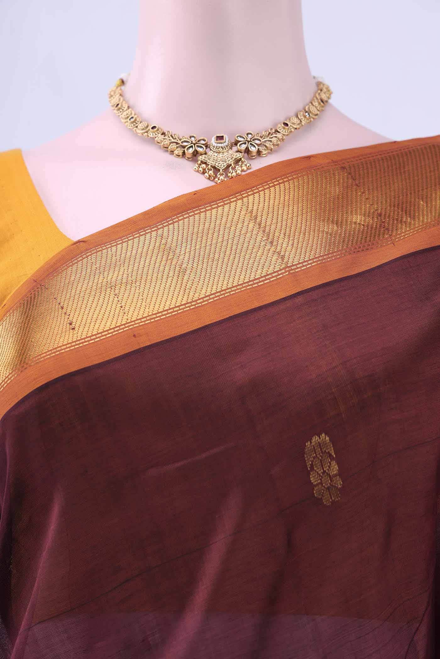 Brown Silk Cotton Saree