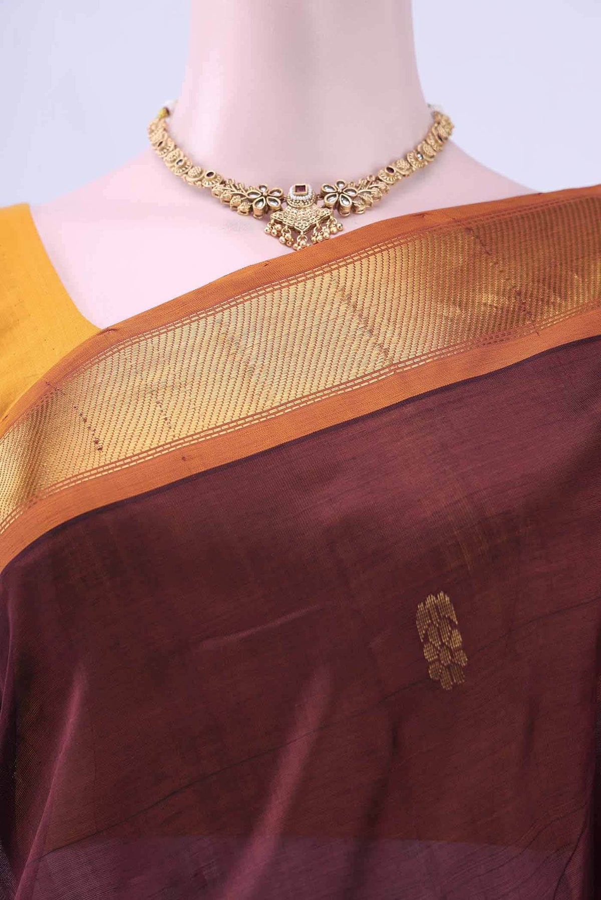 Brown Silk Cotton Saree