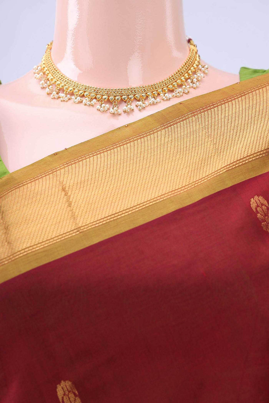 Maroon Silk Cotton Saree