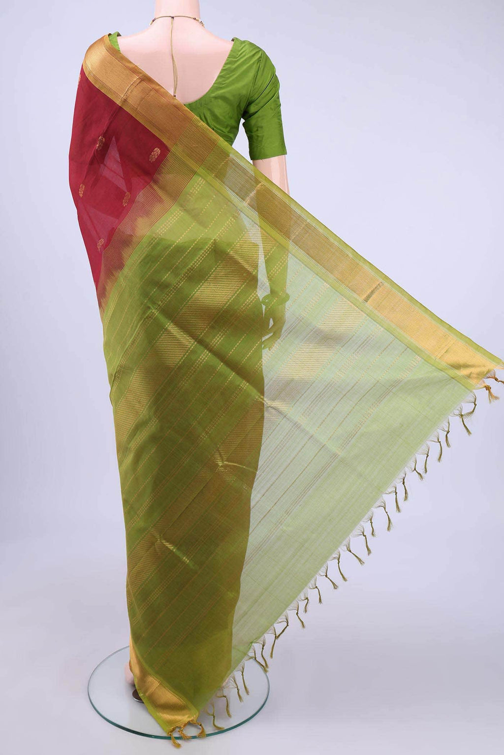 Maroon Silk Cotton Saree