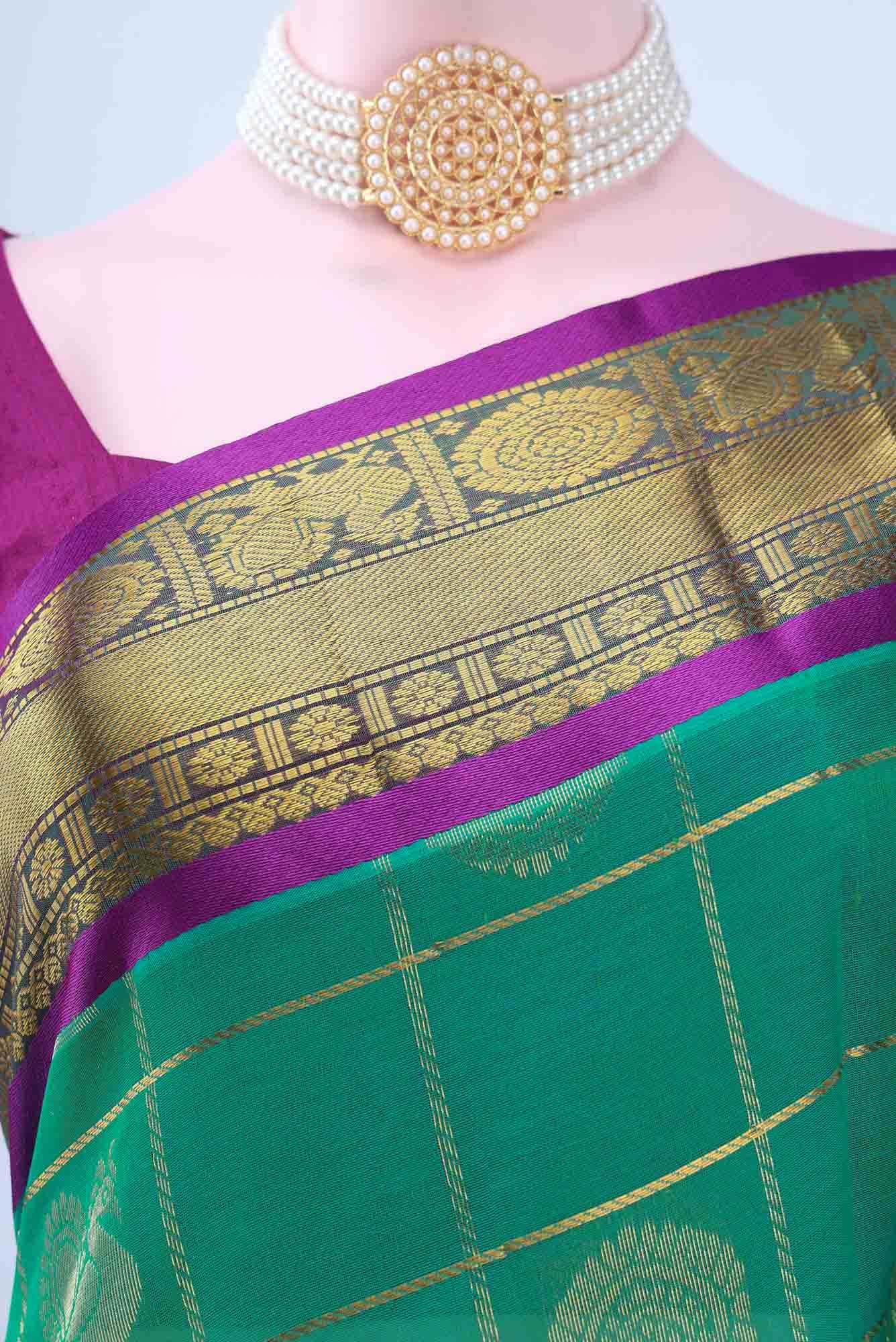 Green Silk Cotton Saree