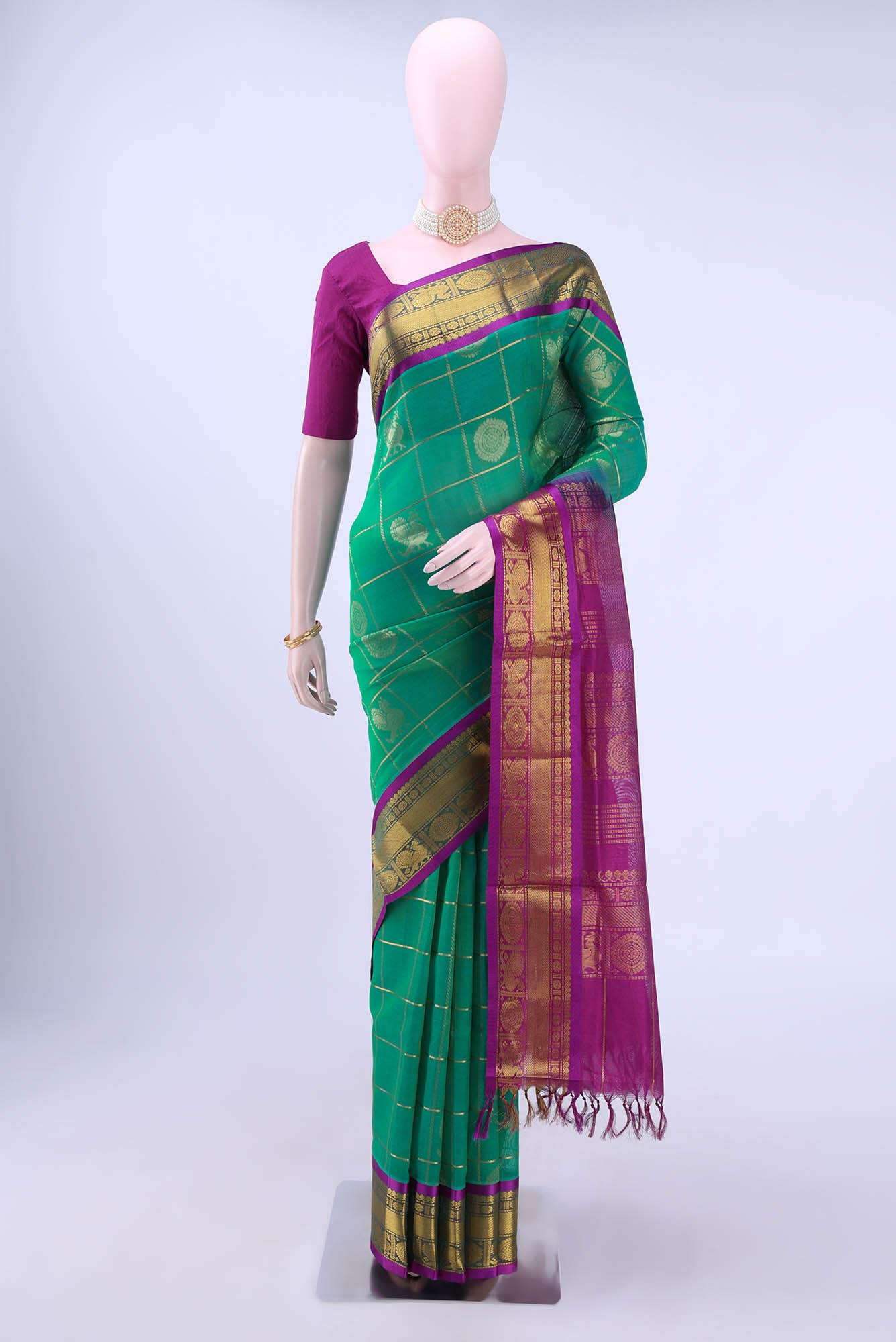 Green Silk Cotton Saree