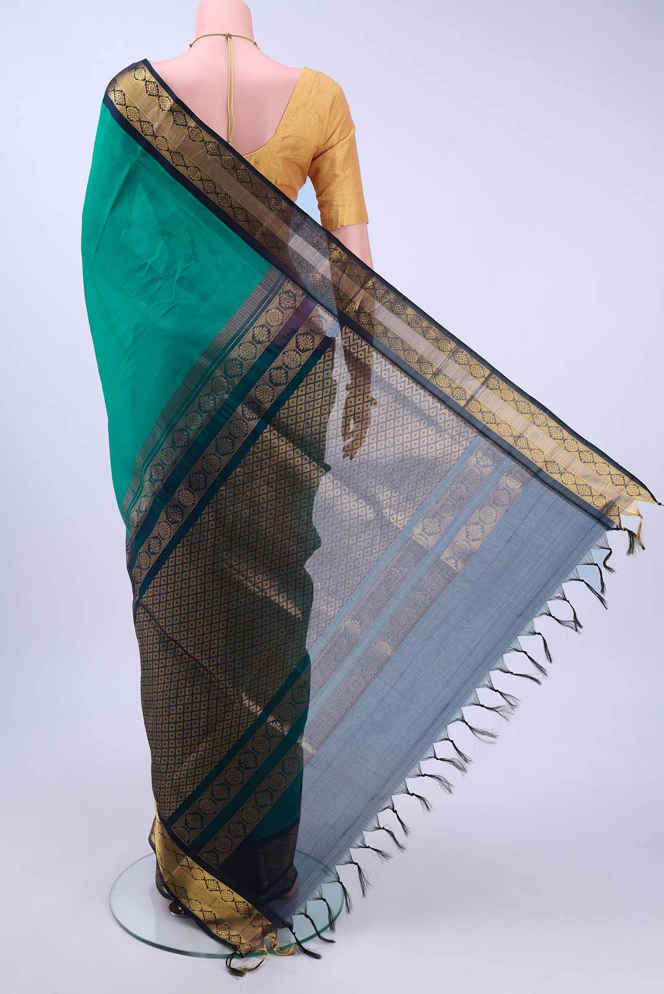 Green Silk Cotton Saree