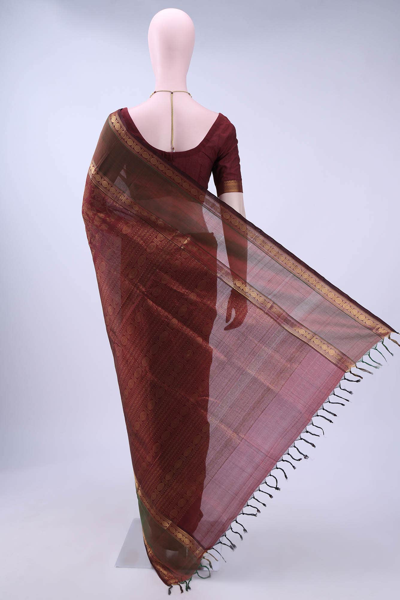 Maroon Coimbatore Silk Cotton Saree