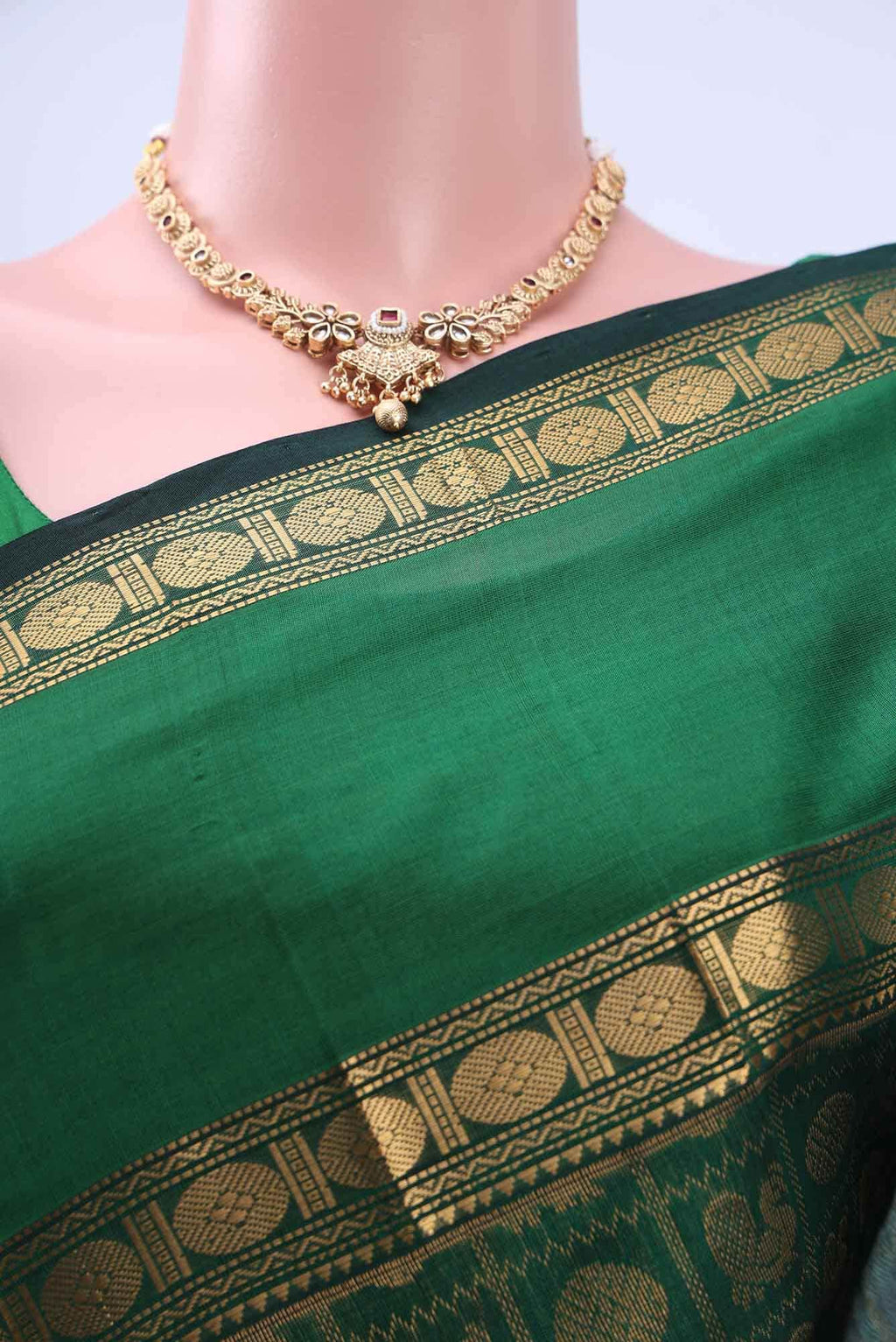 Bottle Green Coimbatore Silk Cotton Saree