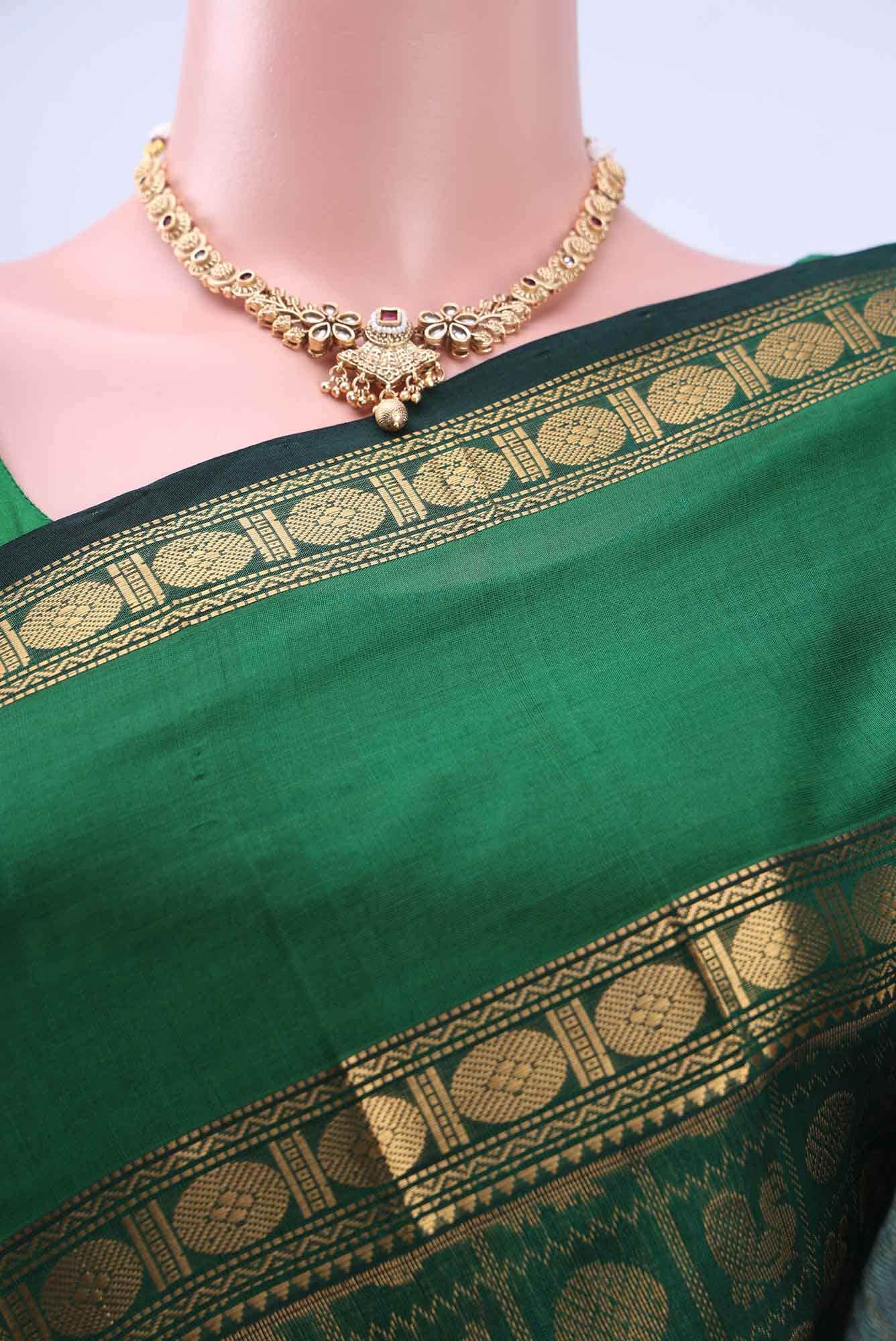 Bottle Green Coimbatore Silk Cotton Saree