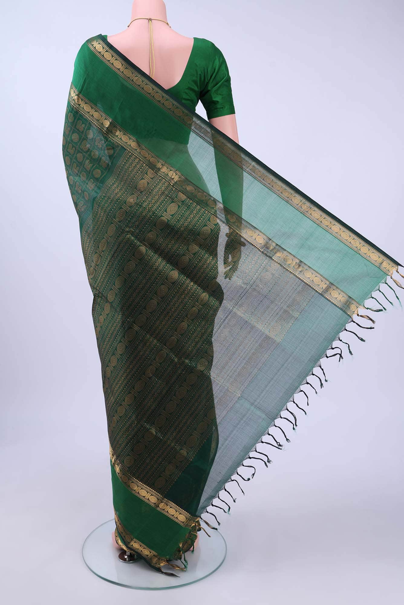 Bottle Green Coimbatore Silk Cotton Saree